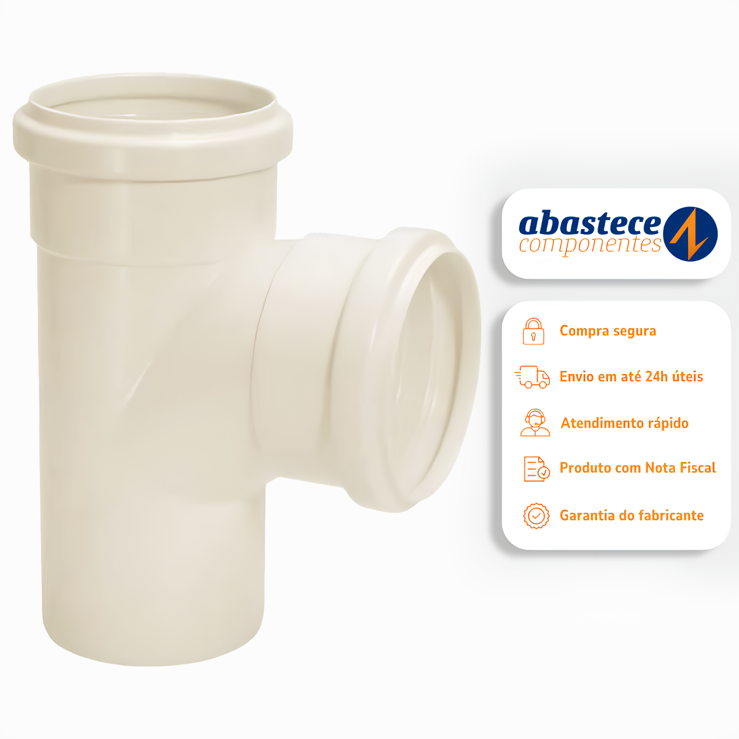 Te Esgoto Serie Normal DN100 x 100Mm Pvc Branco 11801 Amanco