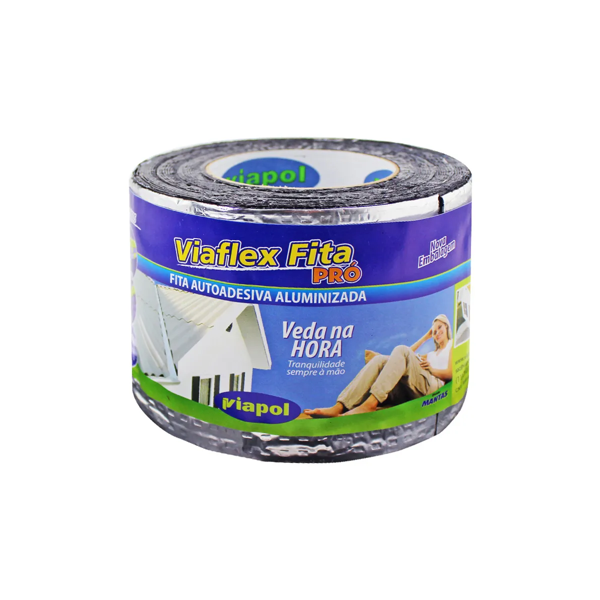 Manta Asfáltica Aluminizada 10cm x 10mt V0616251 Viapol
