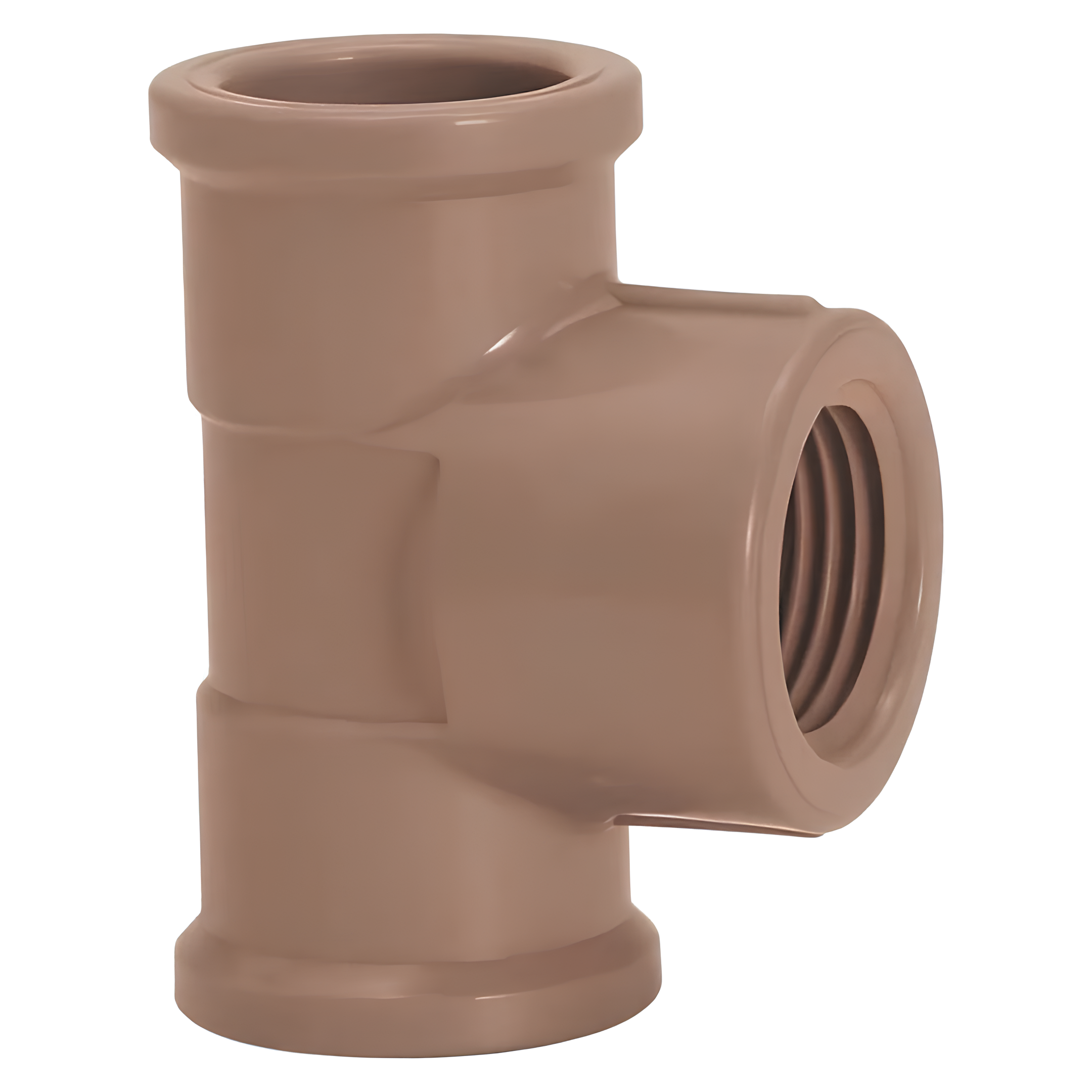Tê De Redução Soldável 50X25mm Pvc Marrom 11825 Amanco