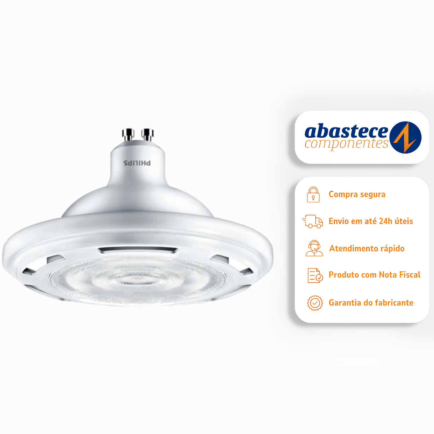 Lâmpada Led Ar111 9w Gu10 Bivolt Philips Branco Quente 2700k