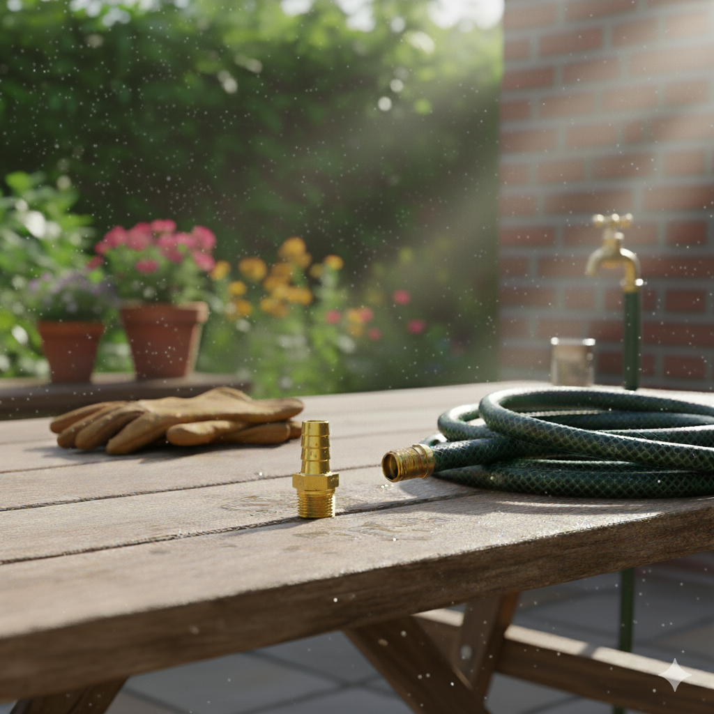 Espigão Latao 3/8 X 1/4 Fixo 11105E Rosca Macho Garden