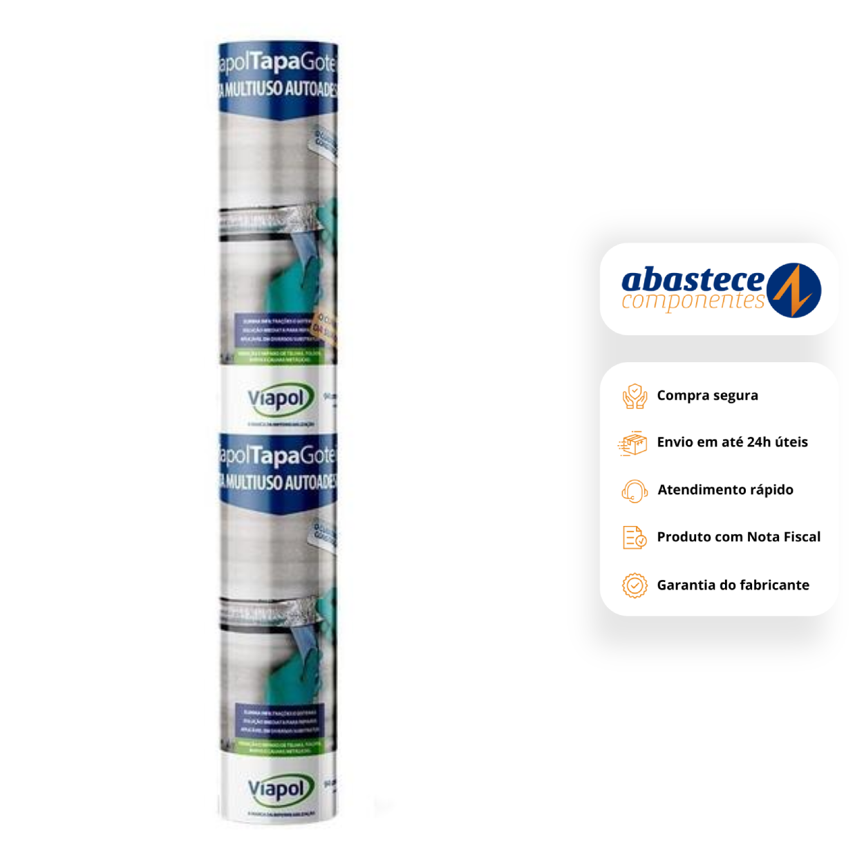 Fita Multiuso Tapa Goteira 94cmX10m Alum. V06112622 Viapol