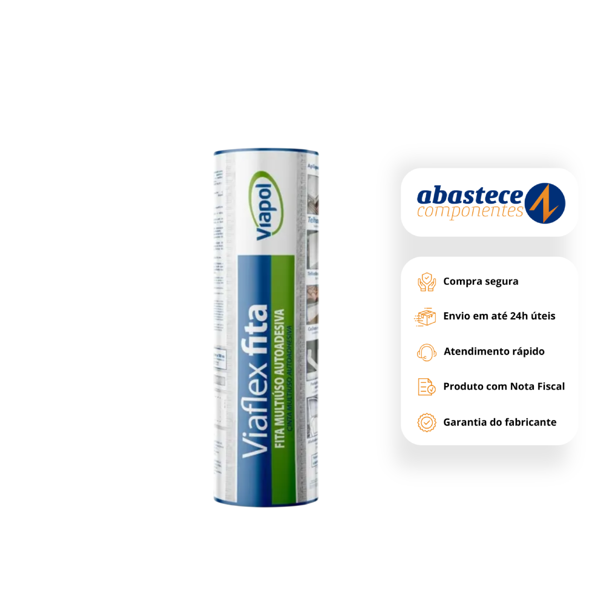 Fita Asfáltica Aluminizada 45cm x 10mt V0615560 Viapol