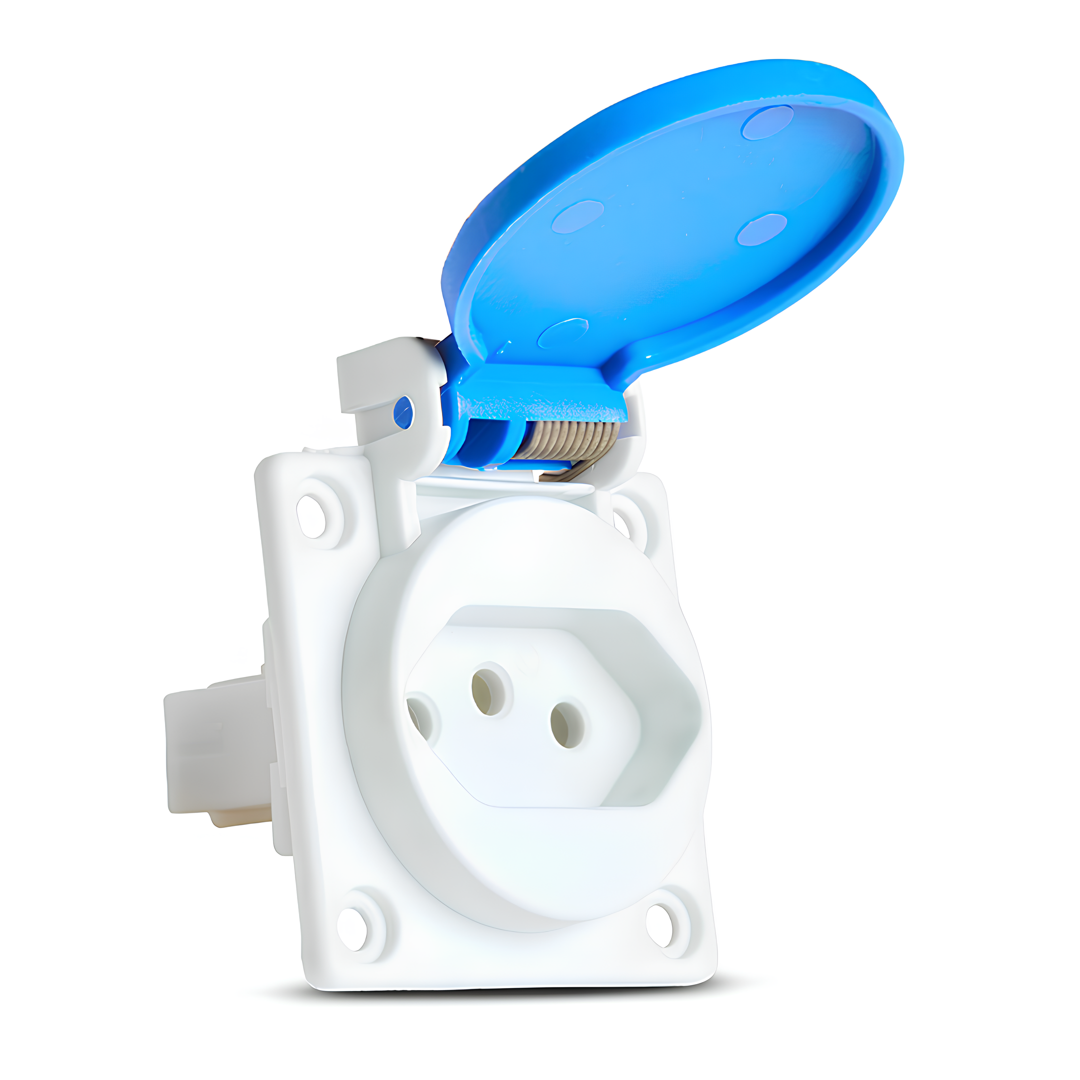 Tomada De Embutir 2P+T 10A 250V Azul C/Tampa S8640 - Steck
