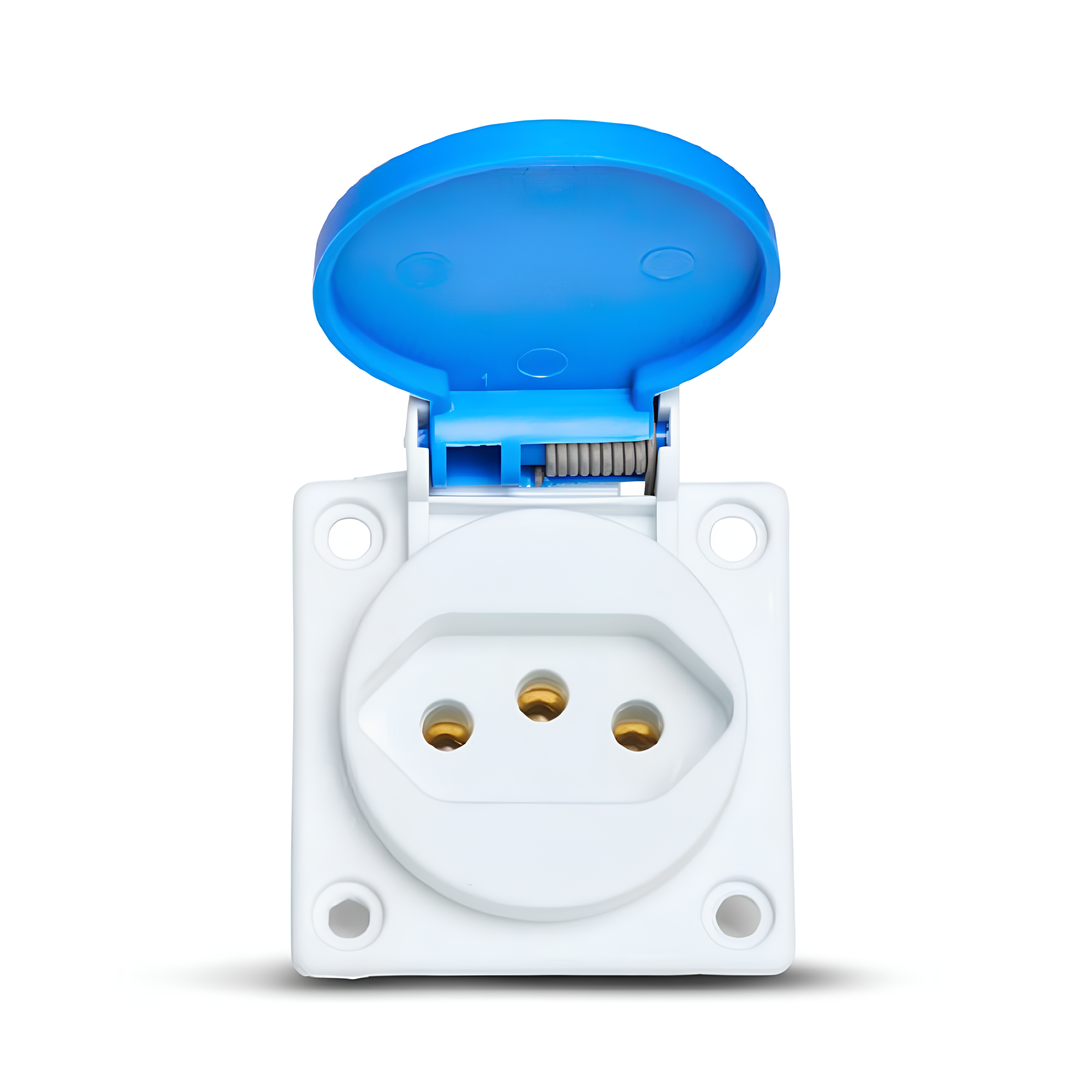 Tomada Embutir 2P T 20A 250V S8641 Com Tampa Azul Steck Tomada Embutir 2P T 20A 250V S8641 Com Tampa Azul Steck