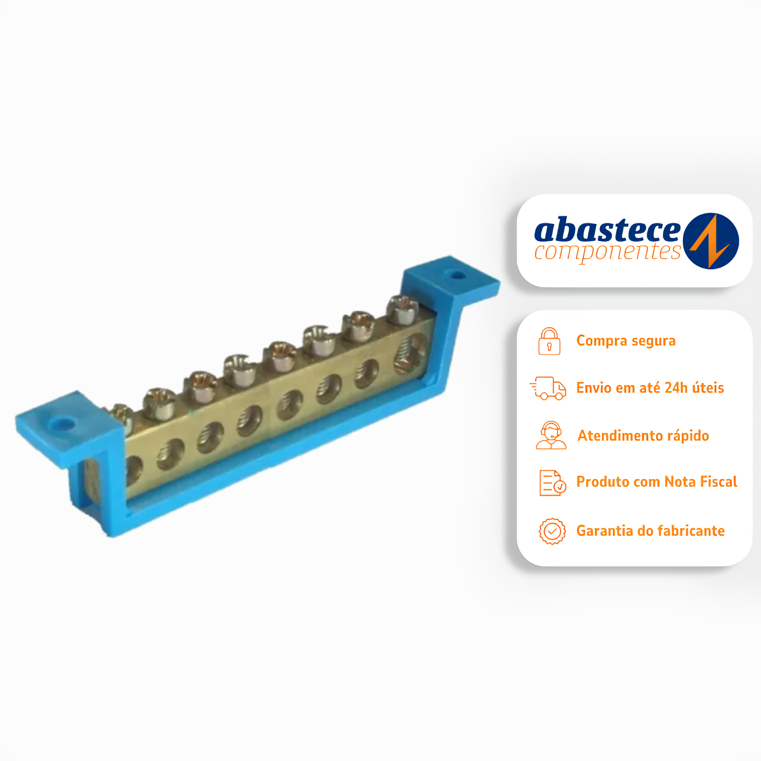 Barramento Steck Neutro 8 Terminais 89mm Sbn8