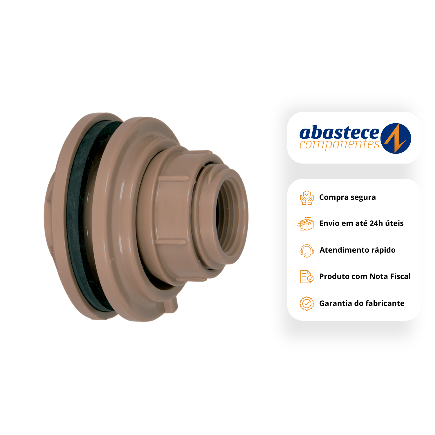 Adaptador Flange Rosca Interna Caixa D'água 75mm x 2.1/2 Pvc Marrom 92723 Amanco