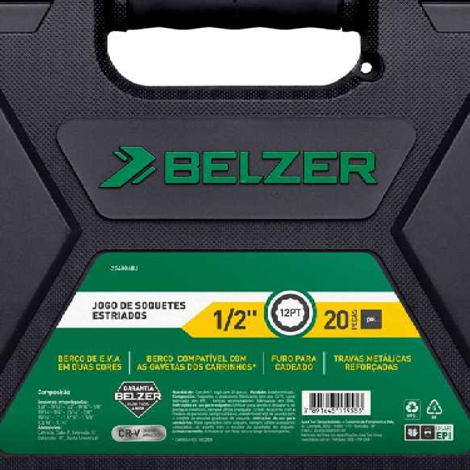 Jogo Soquete Estriado 1/2" 20 Pecas 204906Bj Belzer