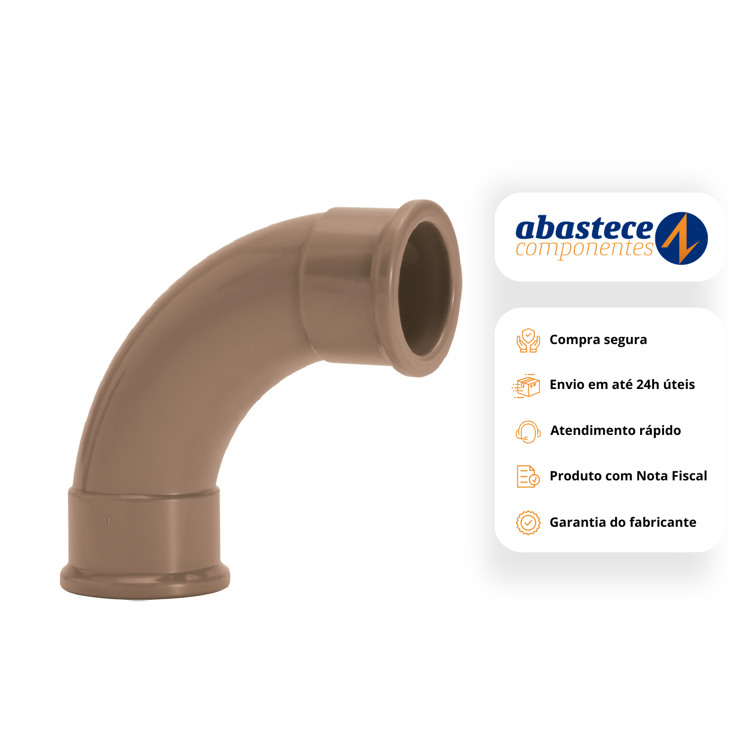 Joelho Soldavel 90° 2.1/2" 75mm Pvc Marrom Amanco