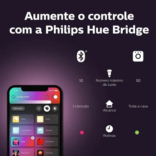 Lâmpada Philips Hue White & Color Ambiance 9w A60 RGB E27