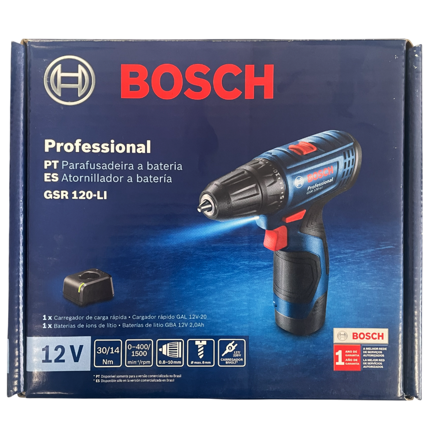 Parafusadeira Furadeira à Bateria GSR 120-LI Bosch 12V