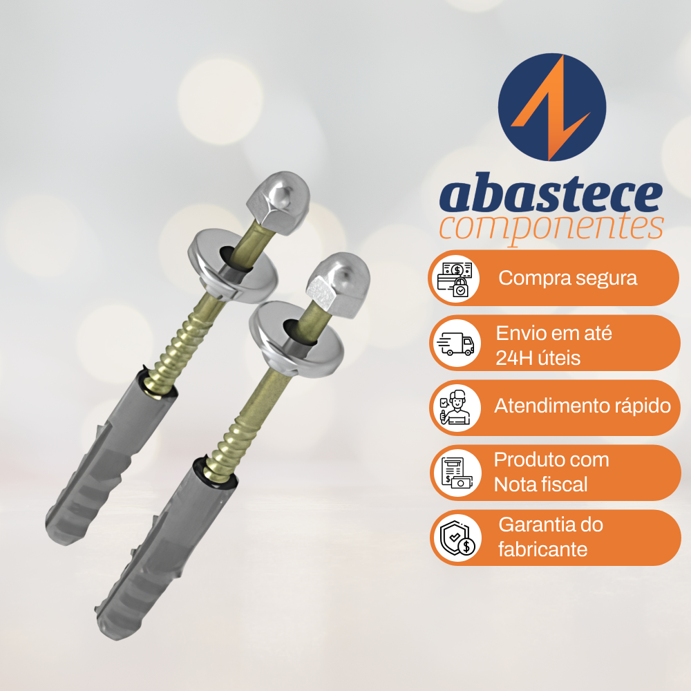 Parafuso Inox Para Vaso Sanitário 10X75 1786 Super Metais