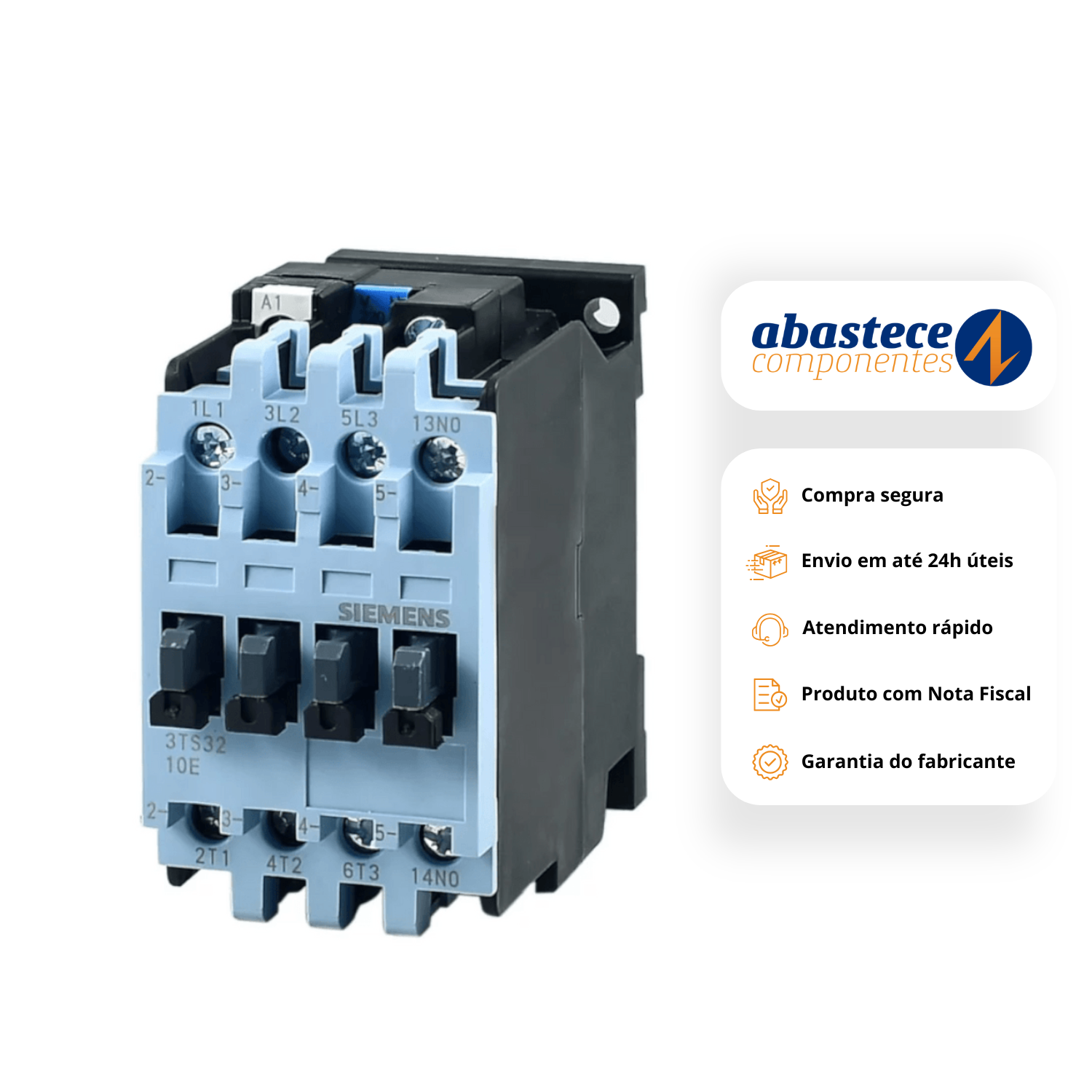 Contator Tripolar 6A 1NA 220V 3TS29100AN2 Siemens