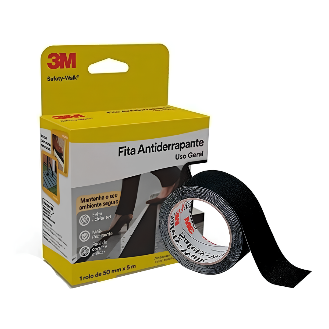 Fita Antiderrapante 3m Preta 50mm X 5m Uso Geral