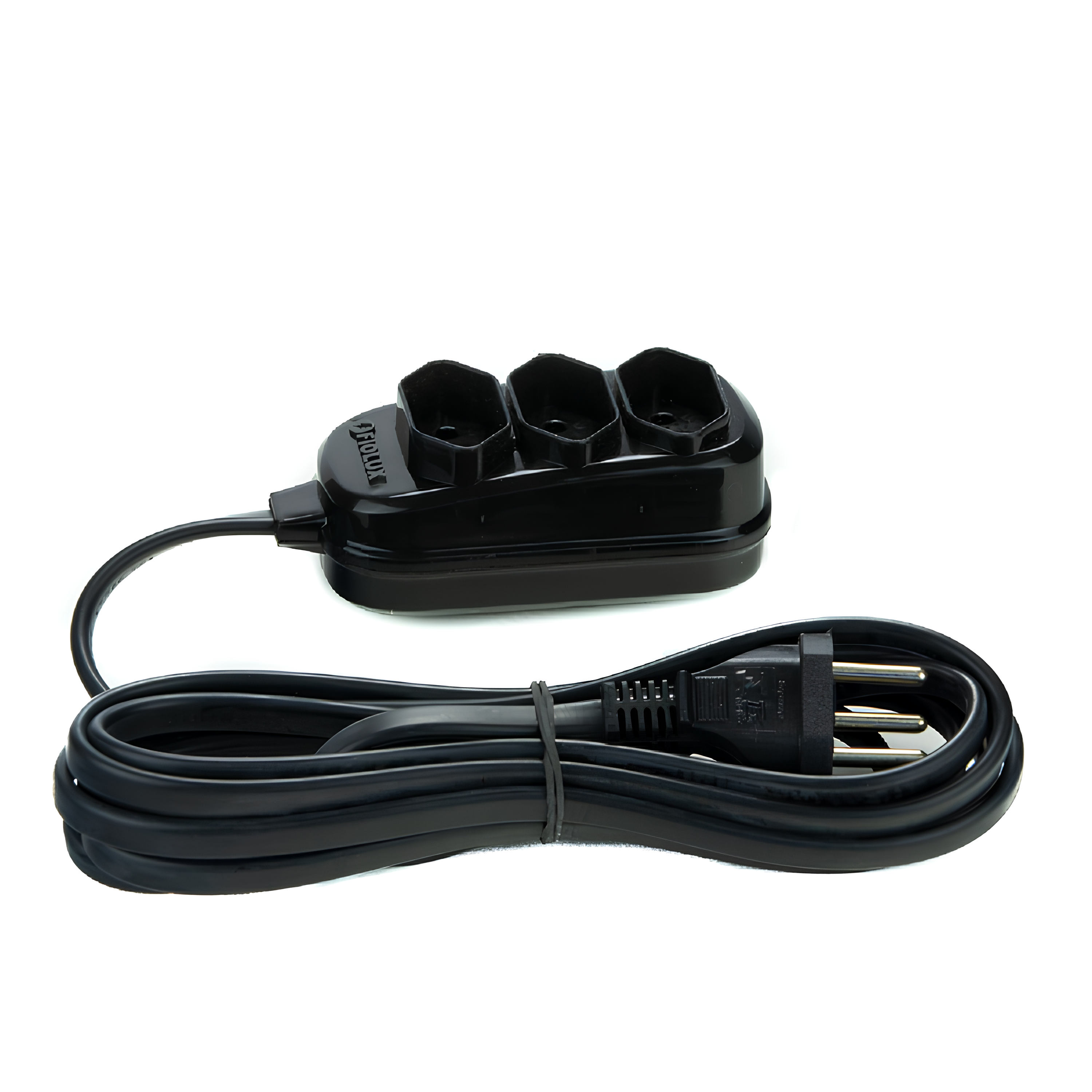 Extensão Elétrica Tripolar 2M 3 Tomadas 2P+T 10A Bivolt Fiolux