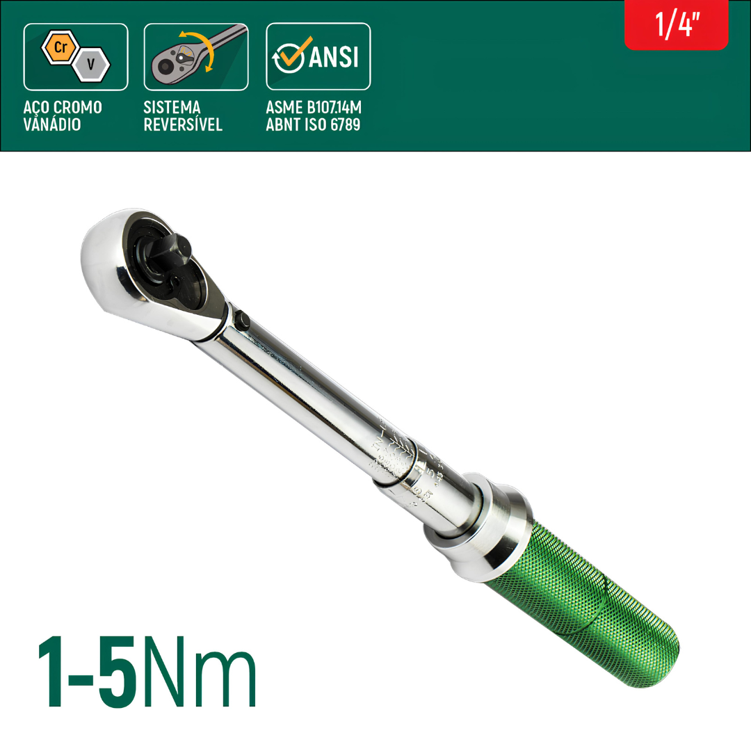 Torquimetro De Estalo 1-5nm Encaixe 1/4 Pol St96211sc Sata
