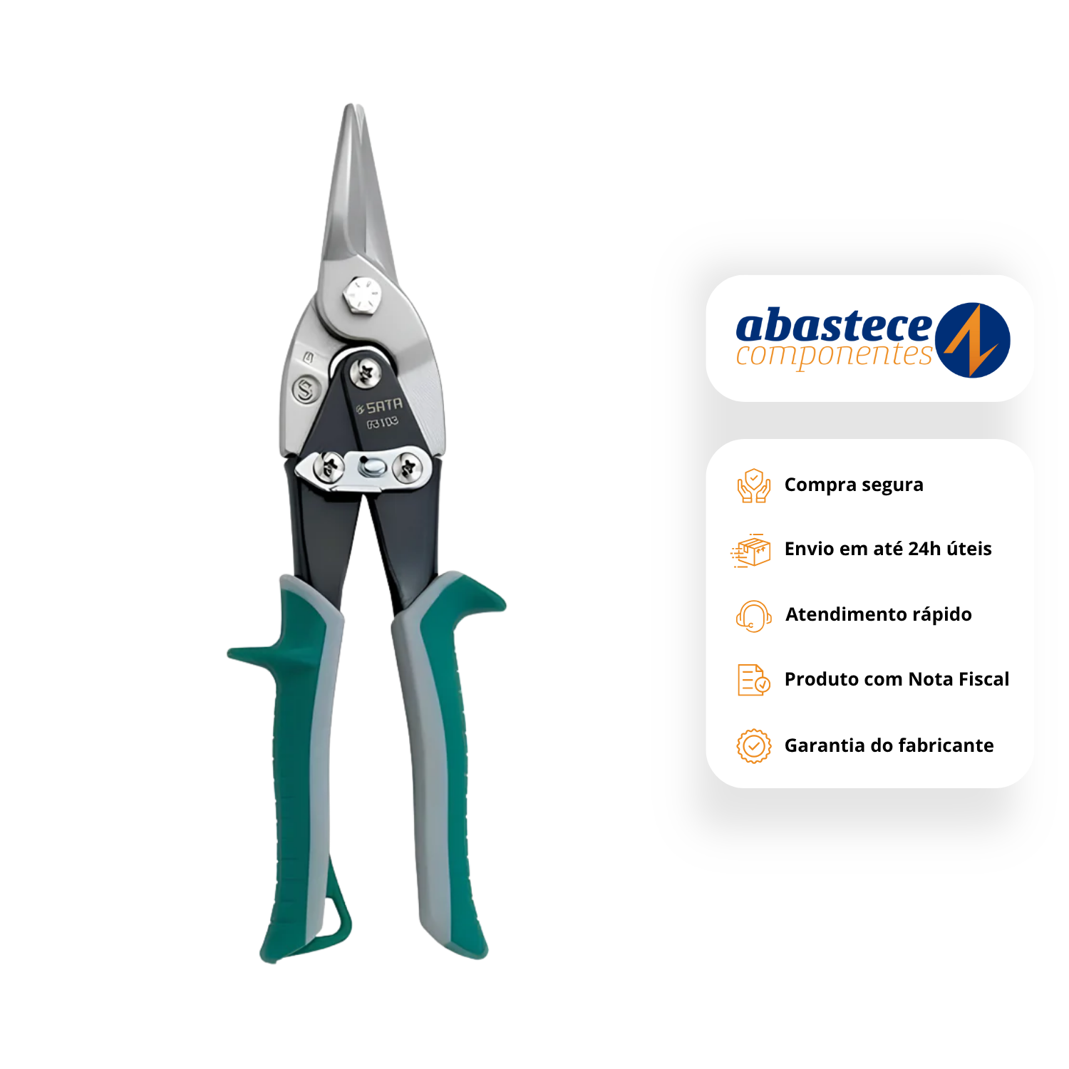 Tesoura Aviação Corte Reto 10" Sata St93103st
