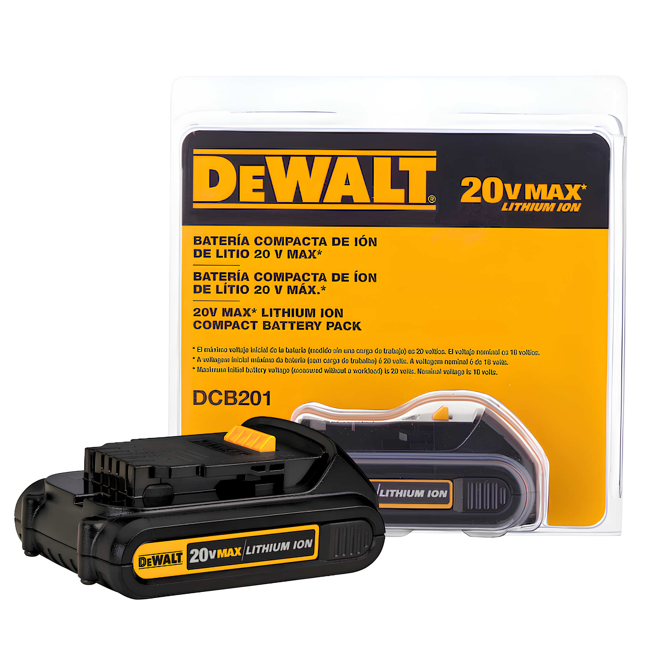 Bateria 20V Max Compact 1.5Ah De Litio Dcb201-B3 Dewalt