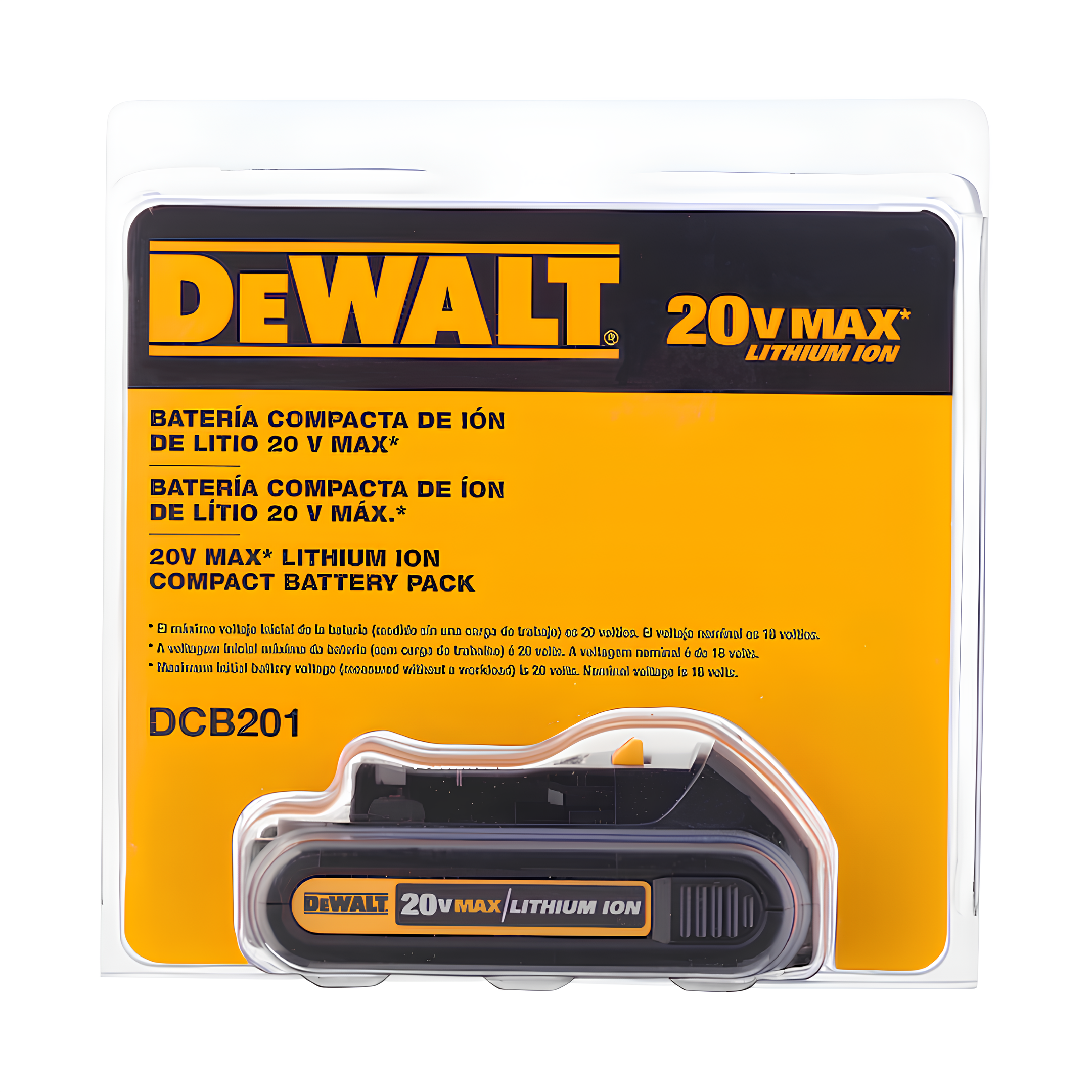 Bateria 20V Max Compact 1.5Ah De Litio Dcb201-B3 Dewalt