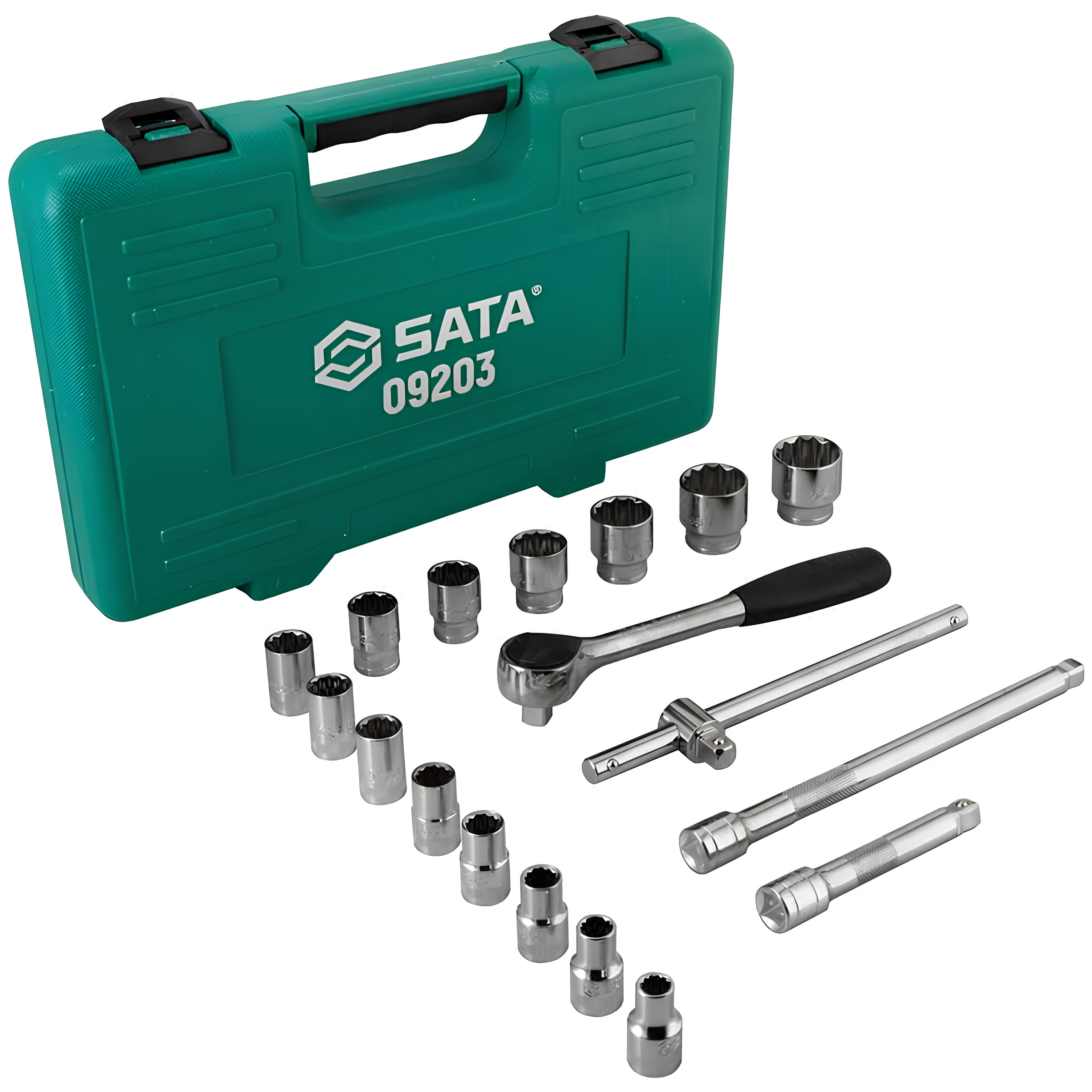 Jogo De Soquetes Estriados 1/2 Pol 18 Peças St09203sj Sata