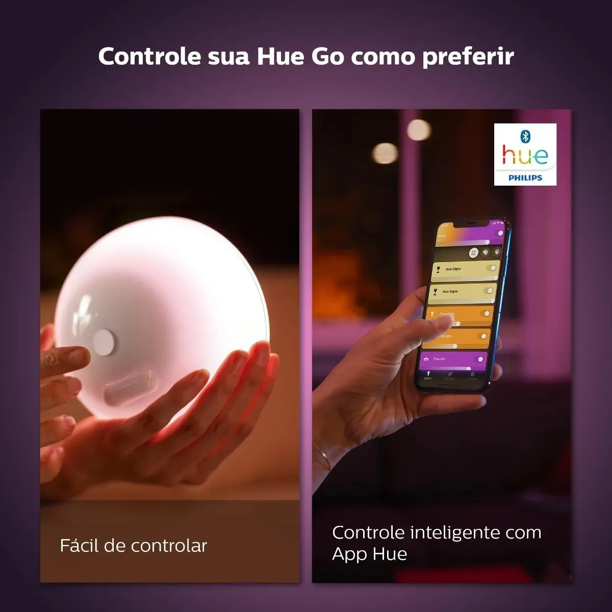 Philips Hue Go Luminária de Mesa Led Rgb Bluetooth Wifi