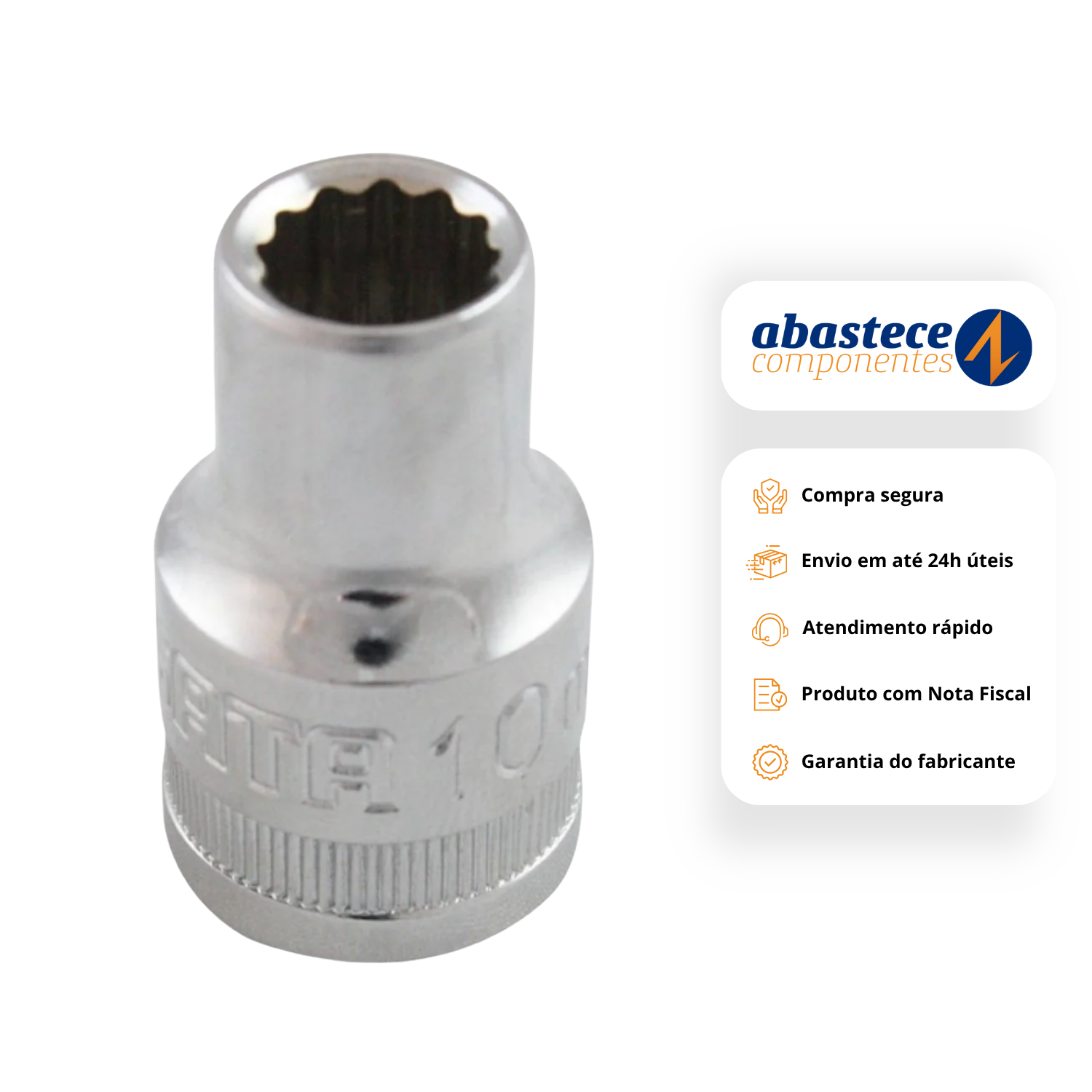 Soquete Estriado 1/2 Pol 10mm Sata St13601sc