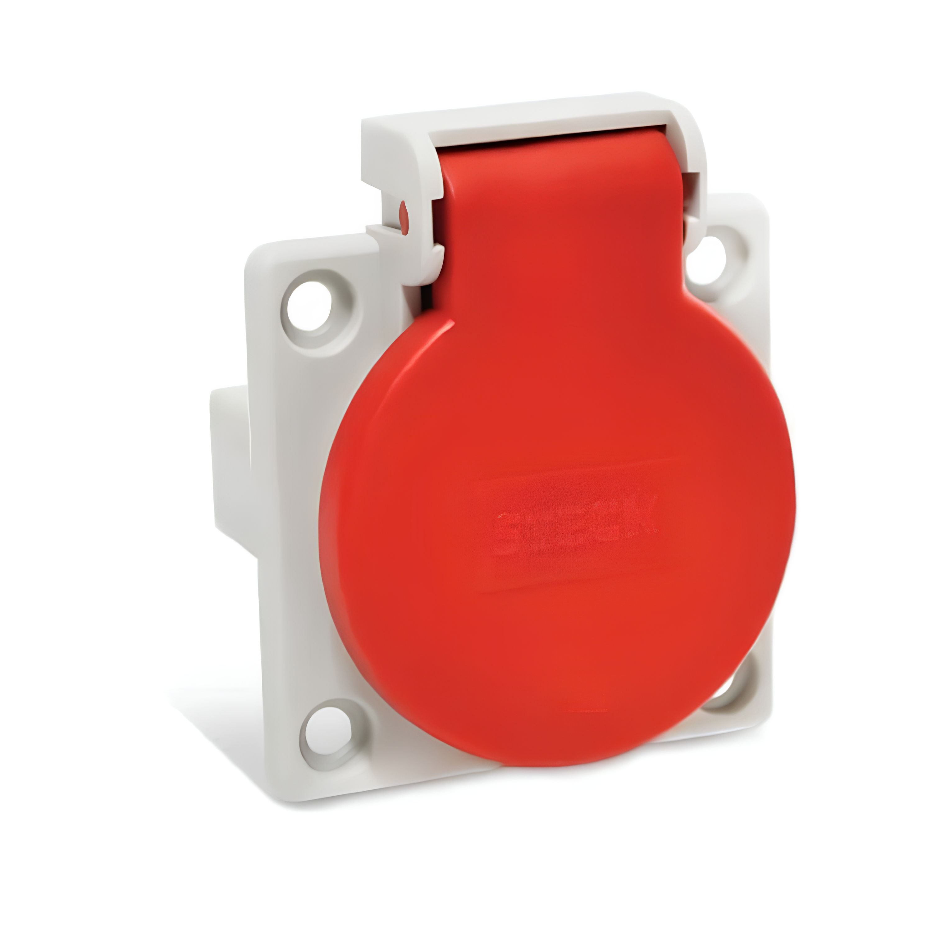 Tomada De Embutir 2p+t 10a 250v Com Tampa Vermelha Steck