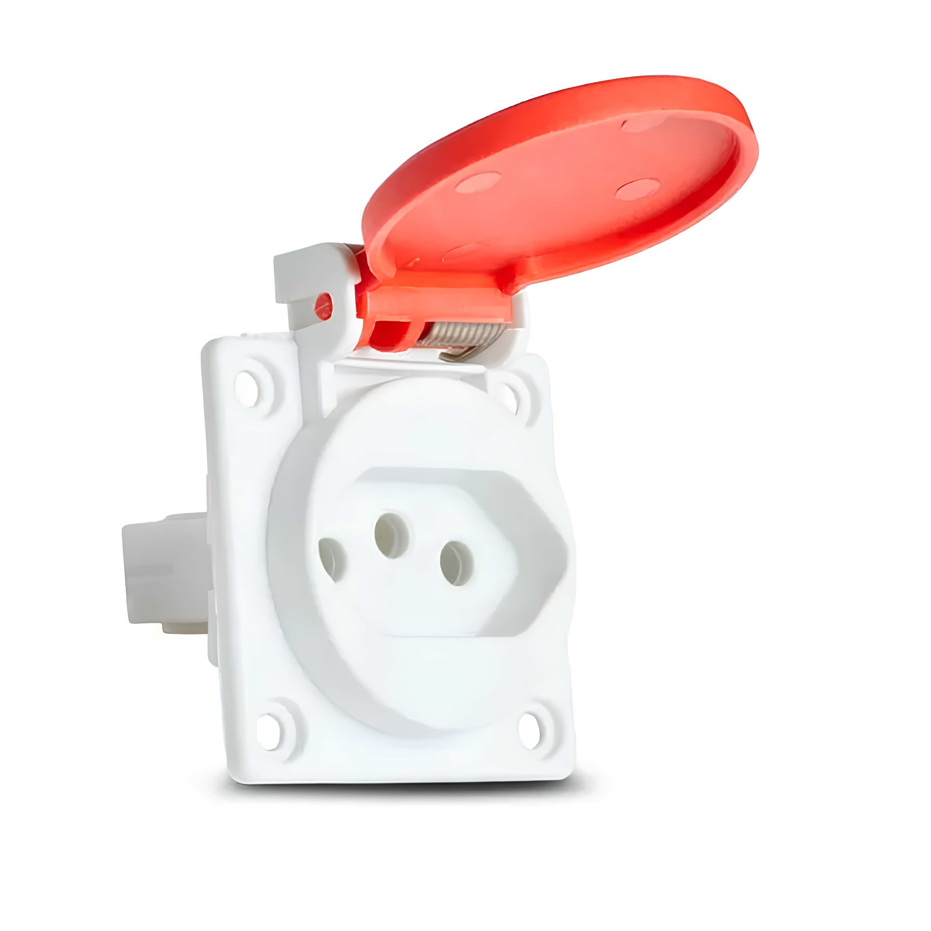 Tomada De Embutir 2p+t 20a 250v Com Tampa Vermelha Steck