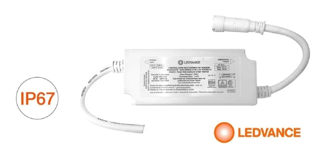 Driver Eco Flex Para Fita Led 60W 12V Ip67 Bivolt Ledvance