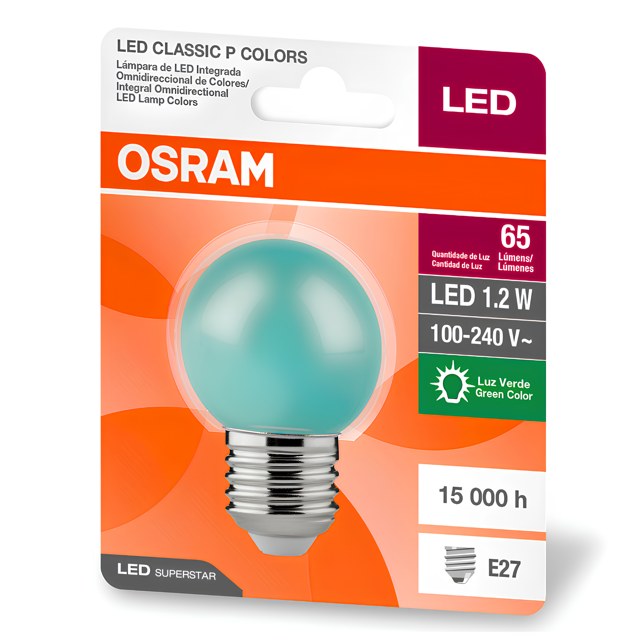 Lampada Led Bolinha 1,2W 8Lm Ip20 Bivolt E27 Osram