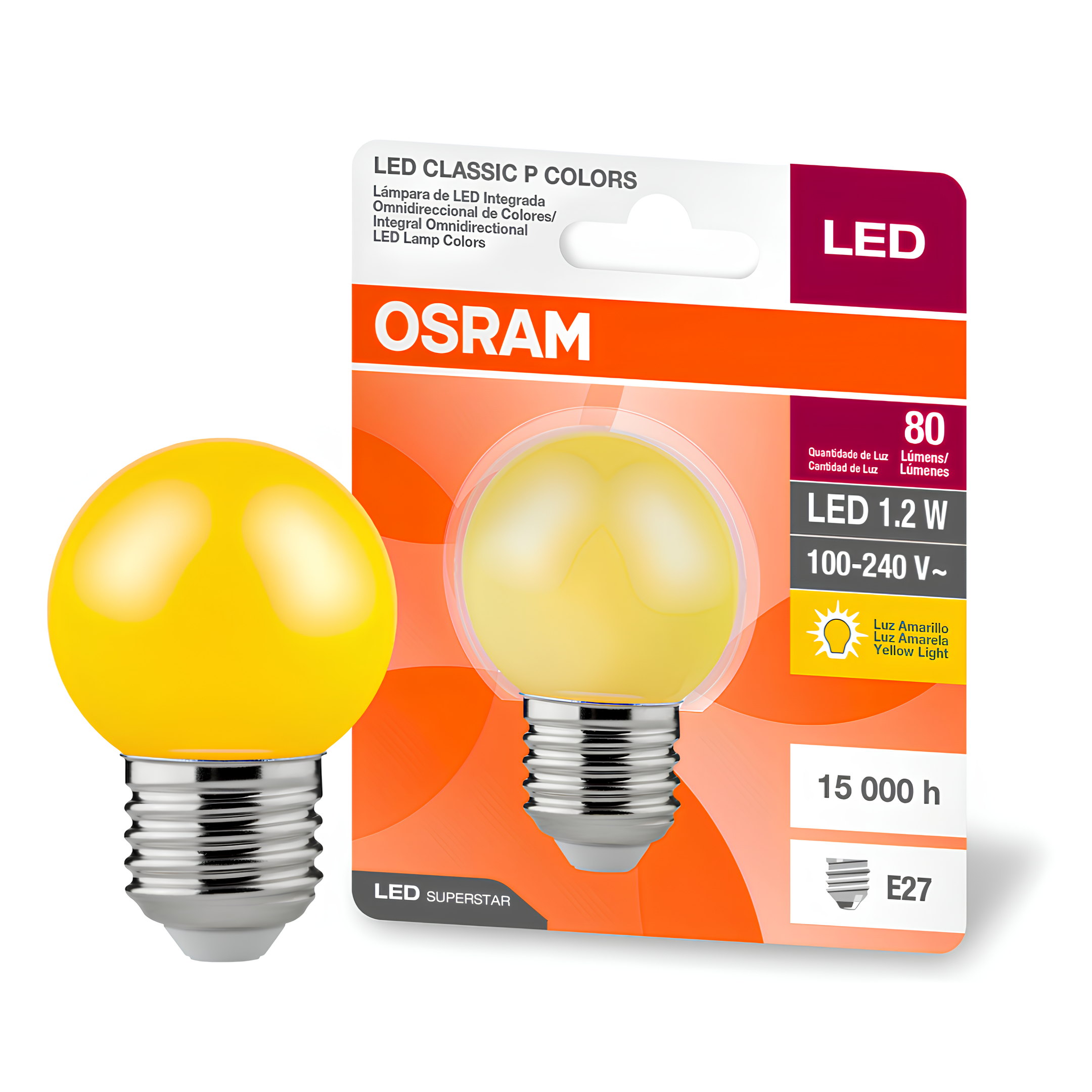 Lampada Led Bolinha 1,2W 8Lm Ip20 Bivolt E27 Osram