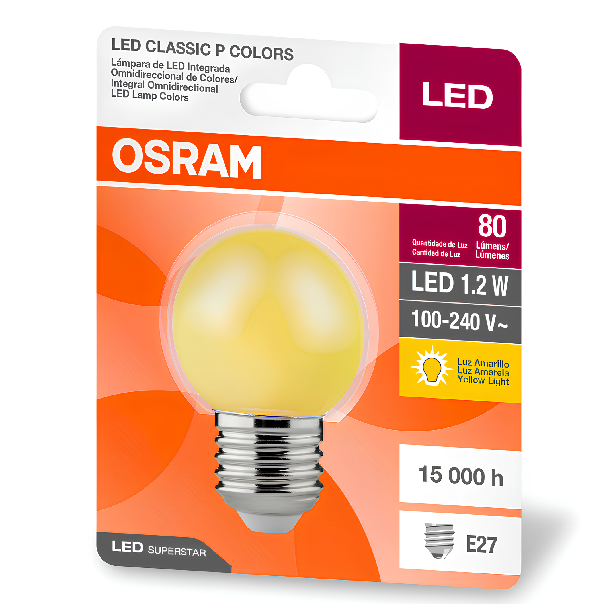 Lampada Led Bolinha 1,2W 8Lm Ip20 Bivolt E27 Osram