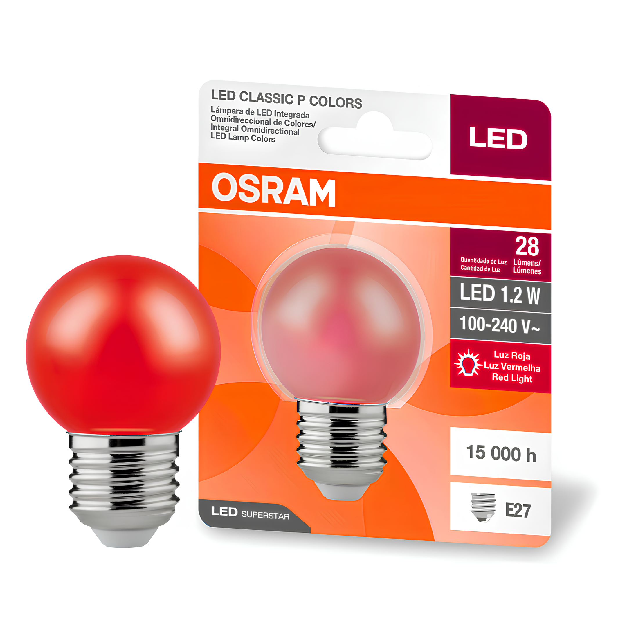 Lampada Led Bolinha 1,2W 8Lm Ip20 Bivolt E27 Osram