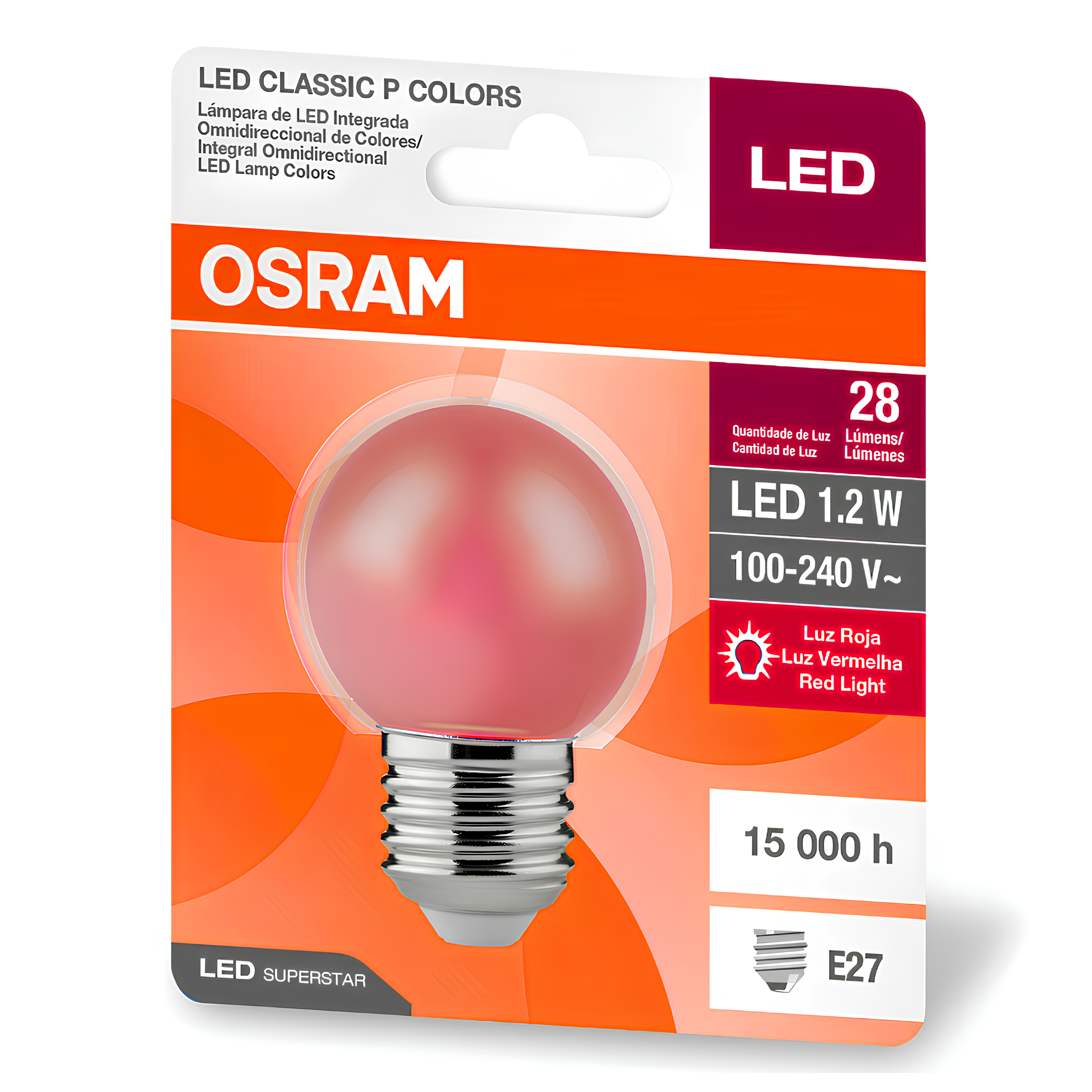 Lampada Led Bolinha 1,2W 8Lm Ip20 Bivolt E27 Osram