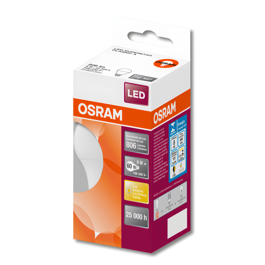 Lampada Led Bulbo 8W 806Lm 160° Ip20 Bivolt E27 Ledvance