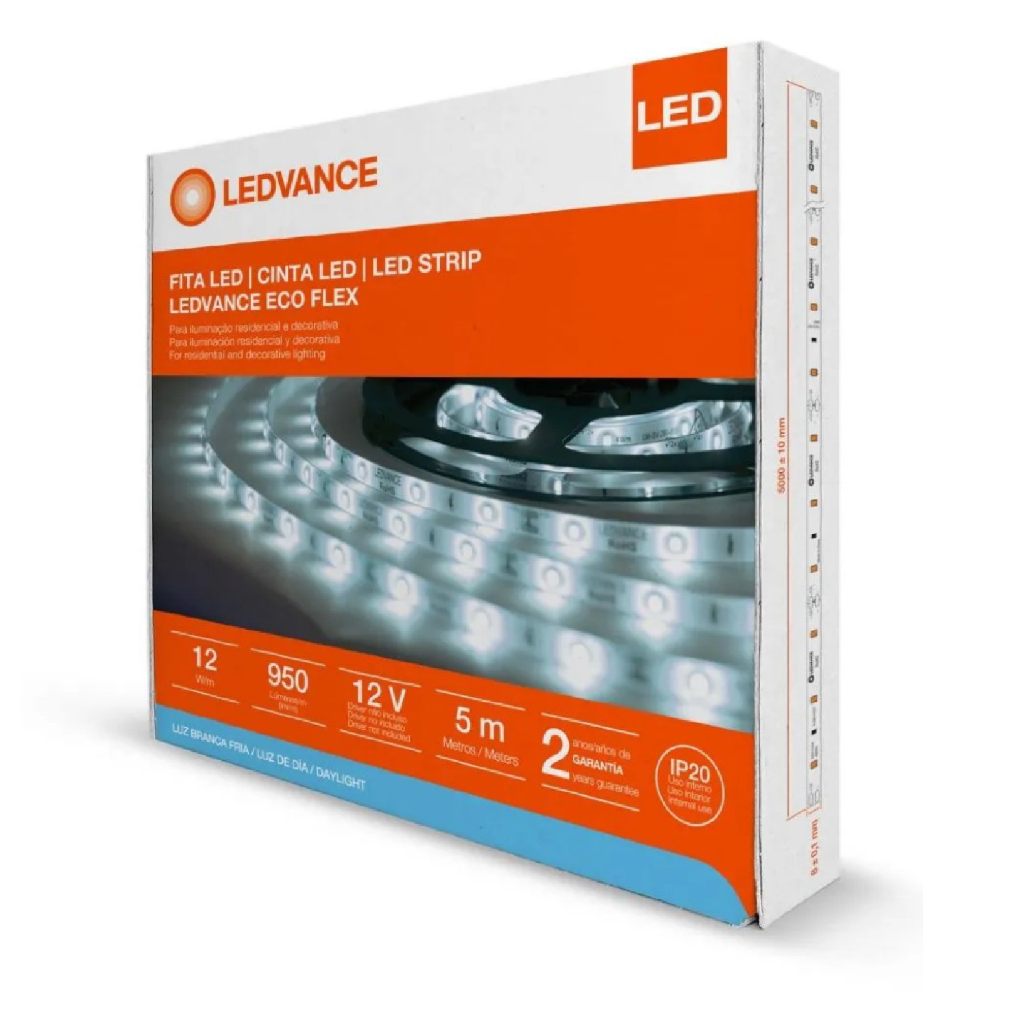 Fita Led Ecoflex 5M 4,8W 12V Ip65 Ledvance