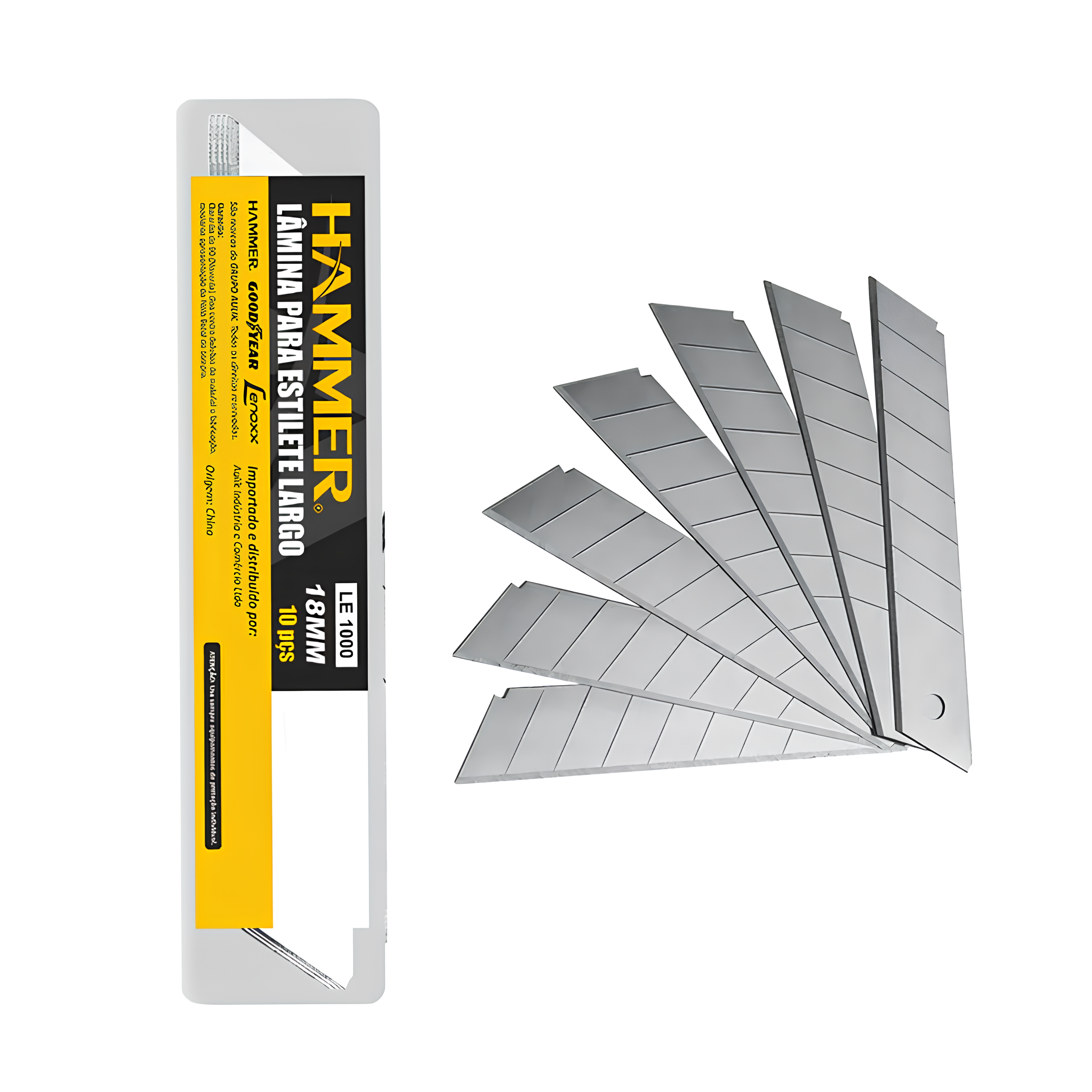 Lâminas Para Estilete 18Mm 10 Peças Gyle1000 Hammer