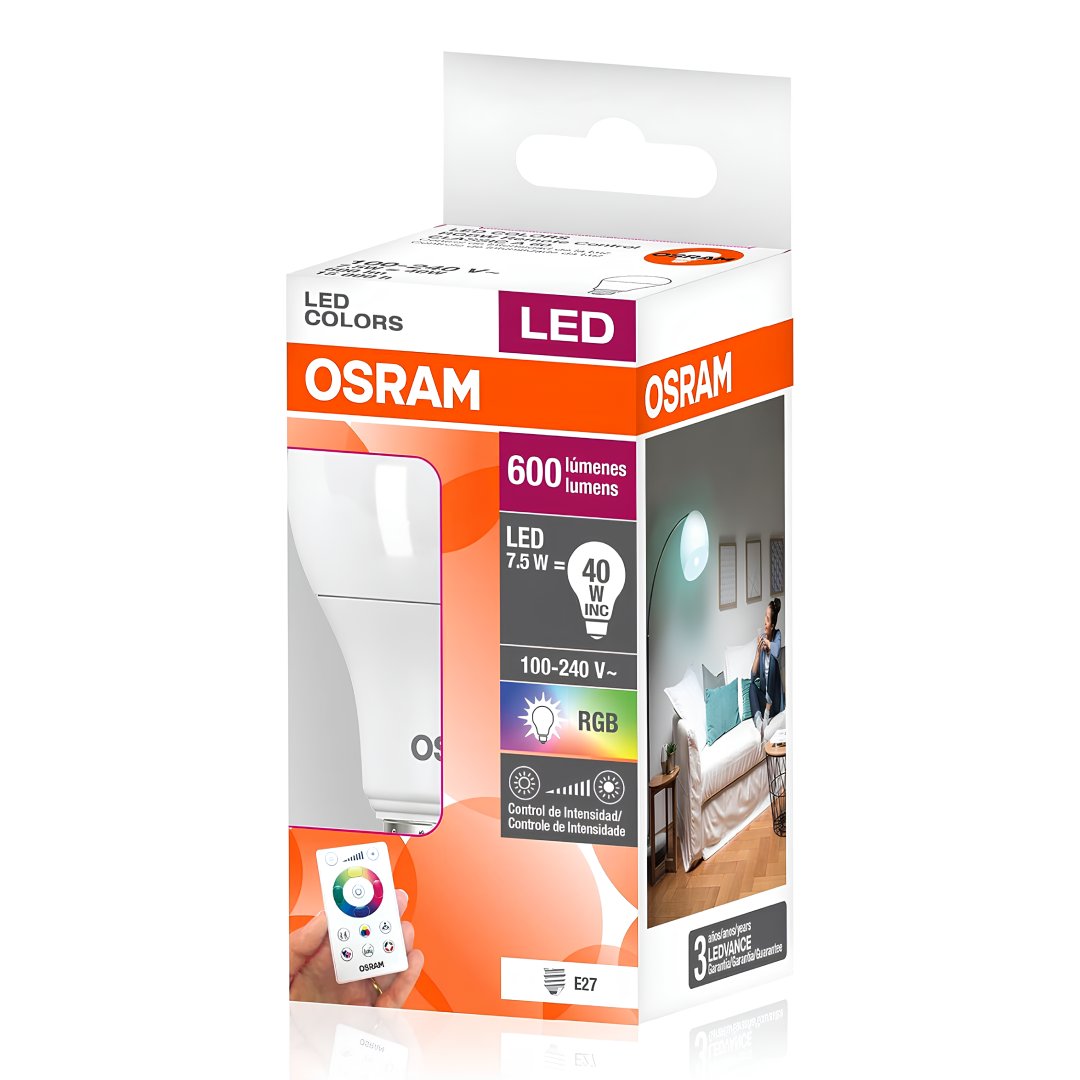 Lampada Led Bulbo Rgbw 7,5W 600Lm Bivolt E27 Osram