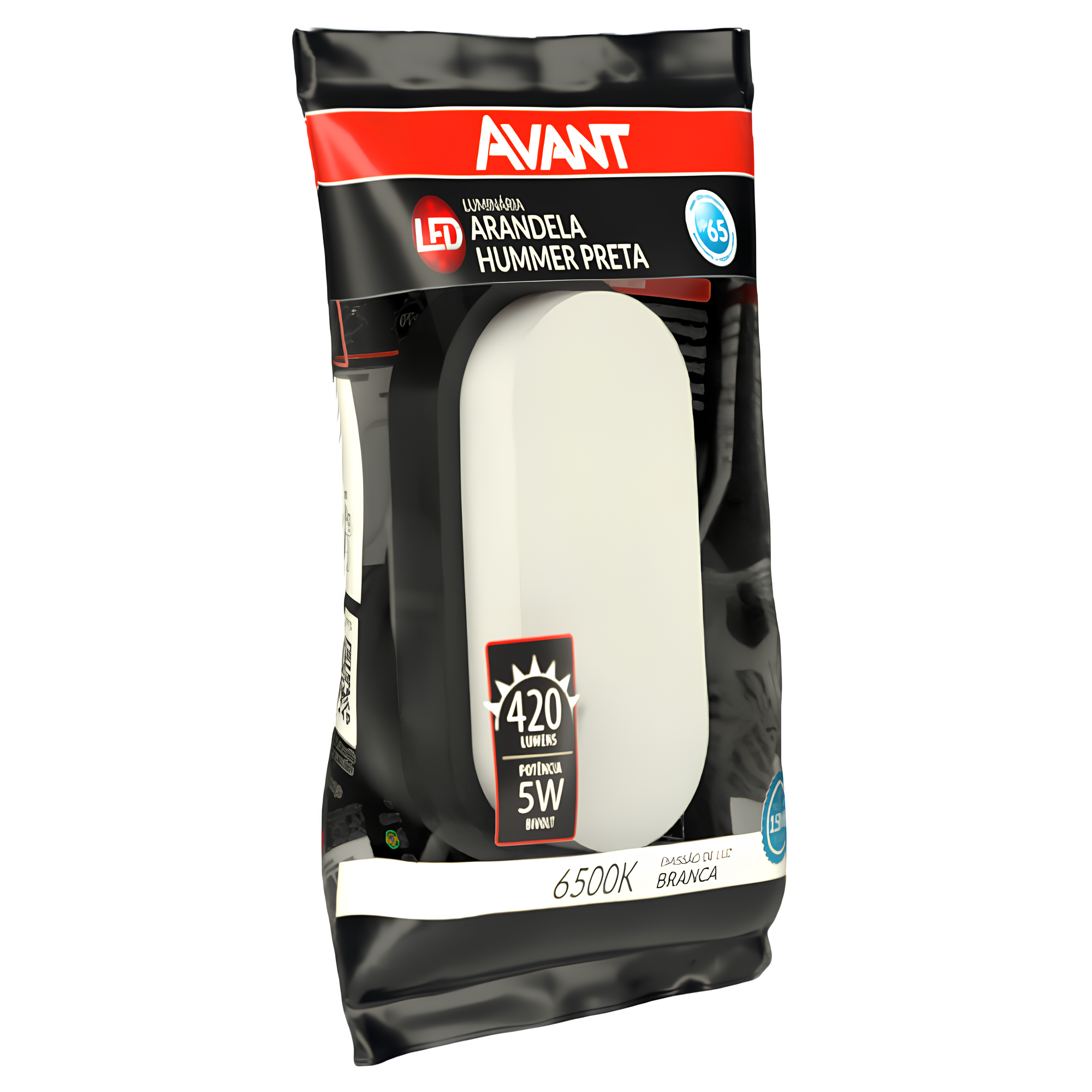 Luminaria Led Arandela Sobrepor 5W 400Lm Hummer Evo Preto Avant