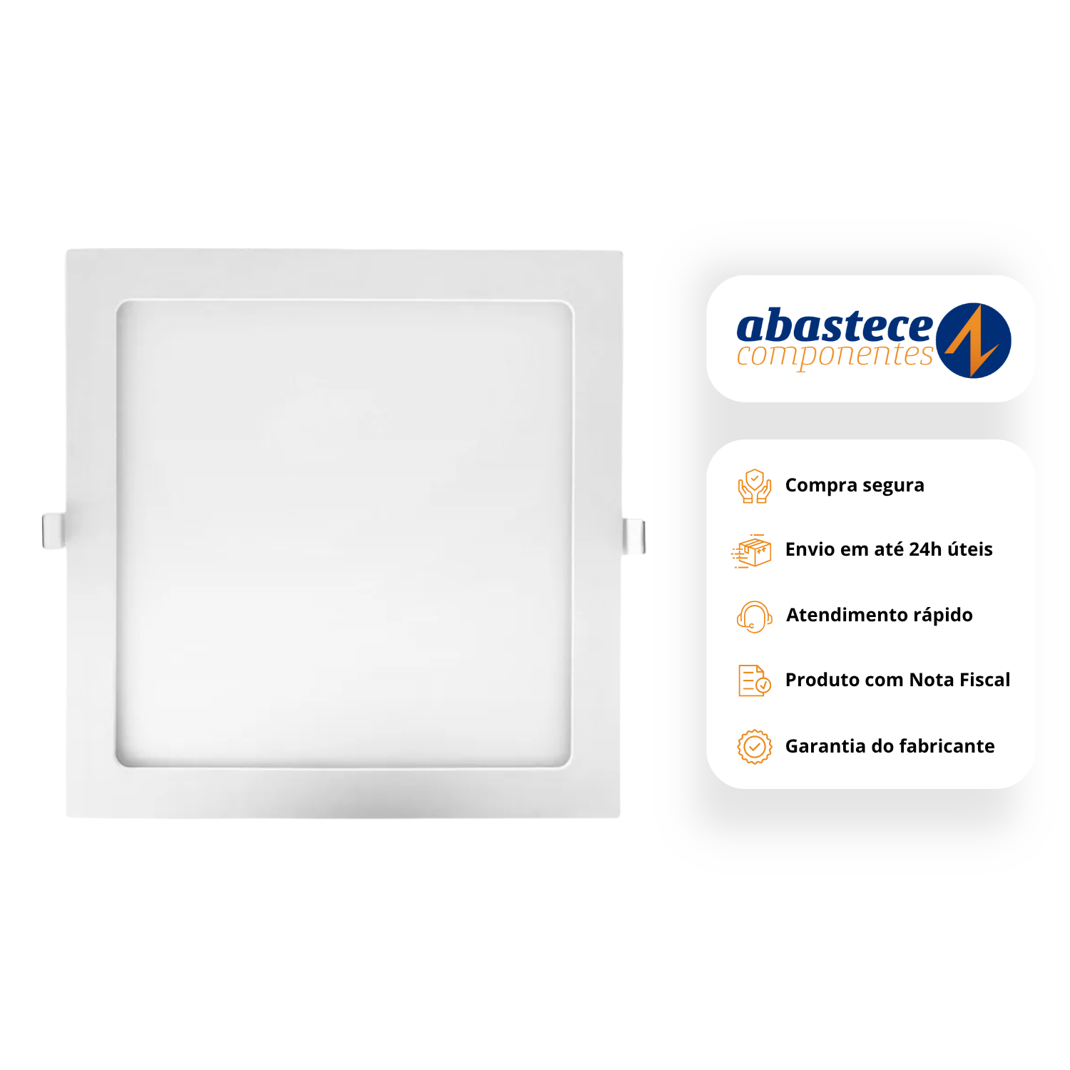 Luminaria Led Embutir 24W Quadrado Bivolt 30X30cm Avant