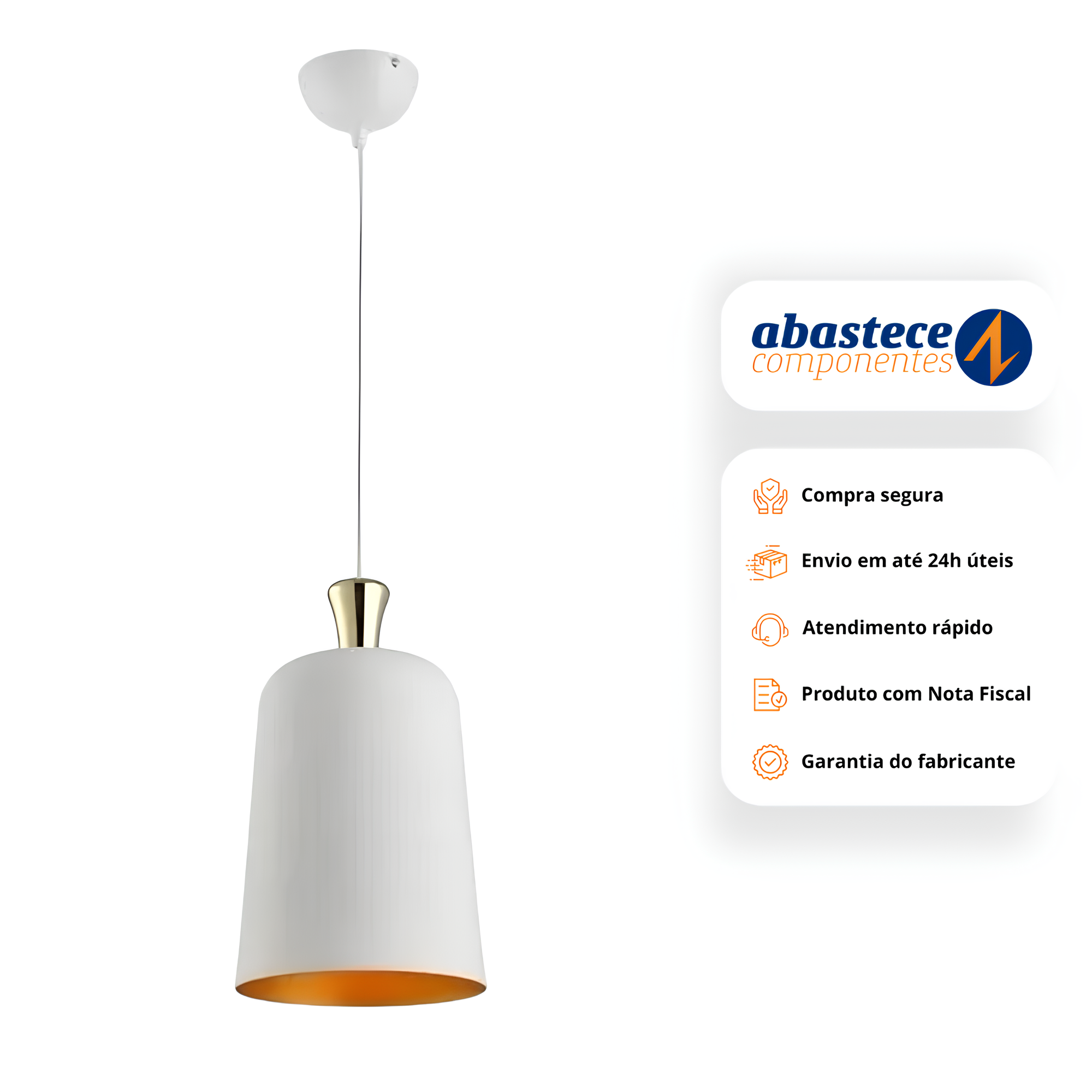 Luminaria Pendente 1X40W E27 23Cm Bivolt Ip20 Bell Avant