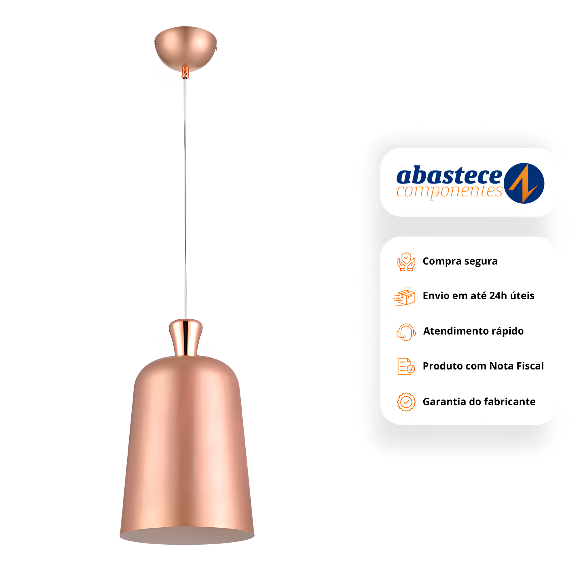 Luminaria Pendente 1X40W E27 23Cm Bivolt Ip20 Bell Avant