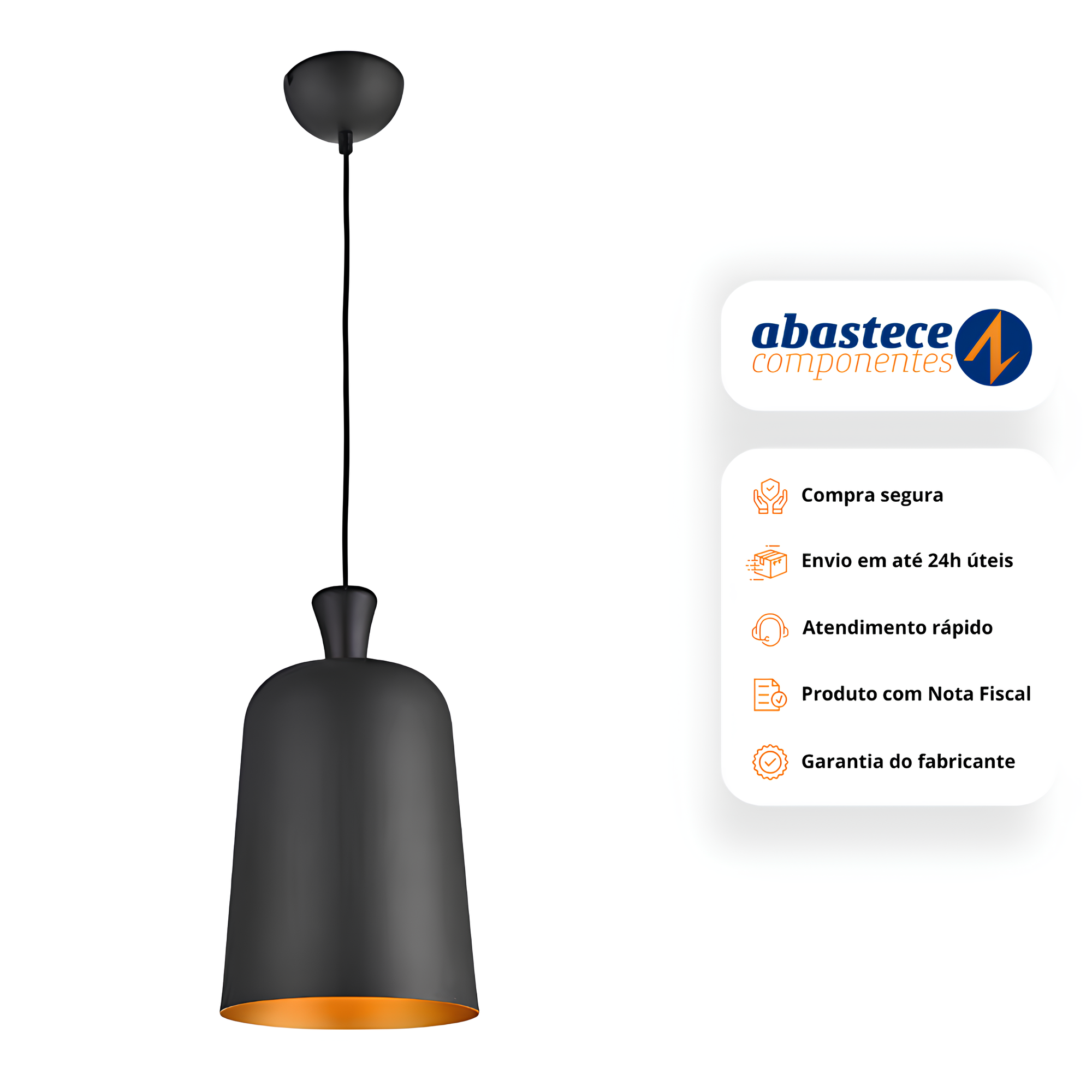 Luminaria Pendente 1X40W E27 23Cm Bivolt Ip20 Bell Avant