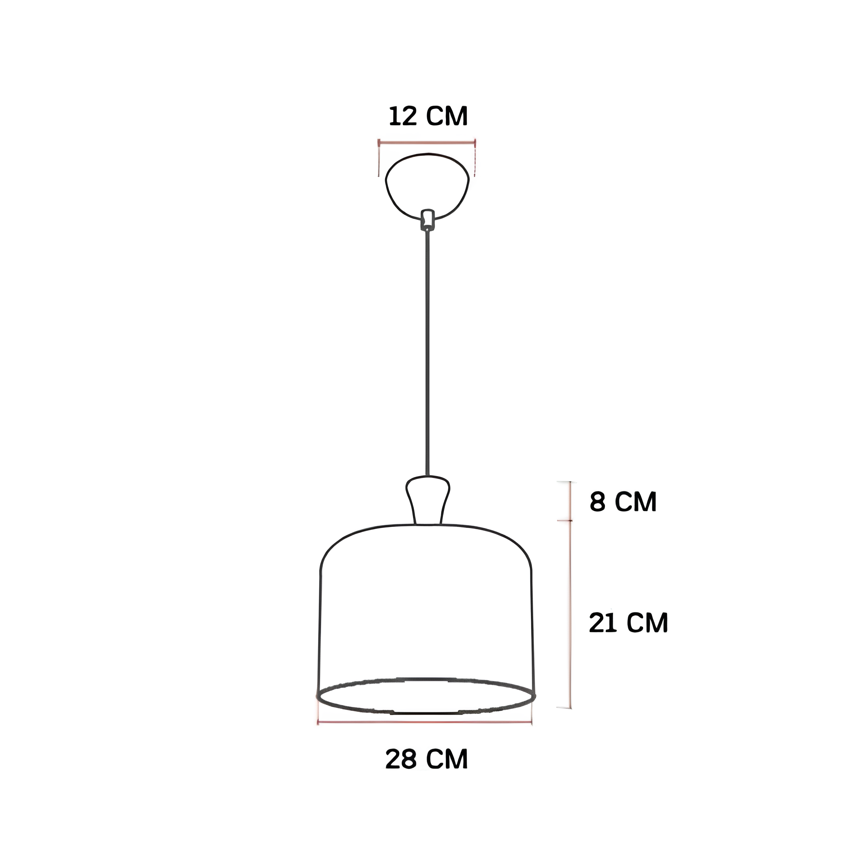 LUMINARIA PENDENTE BELL ACO E-27 BRANCO FOSCO 28CM AVANT