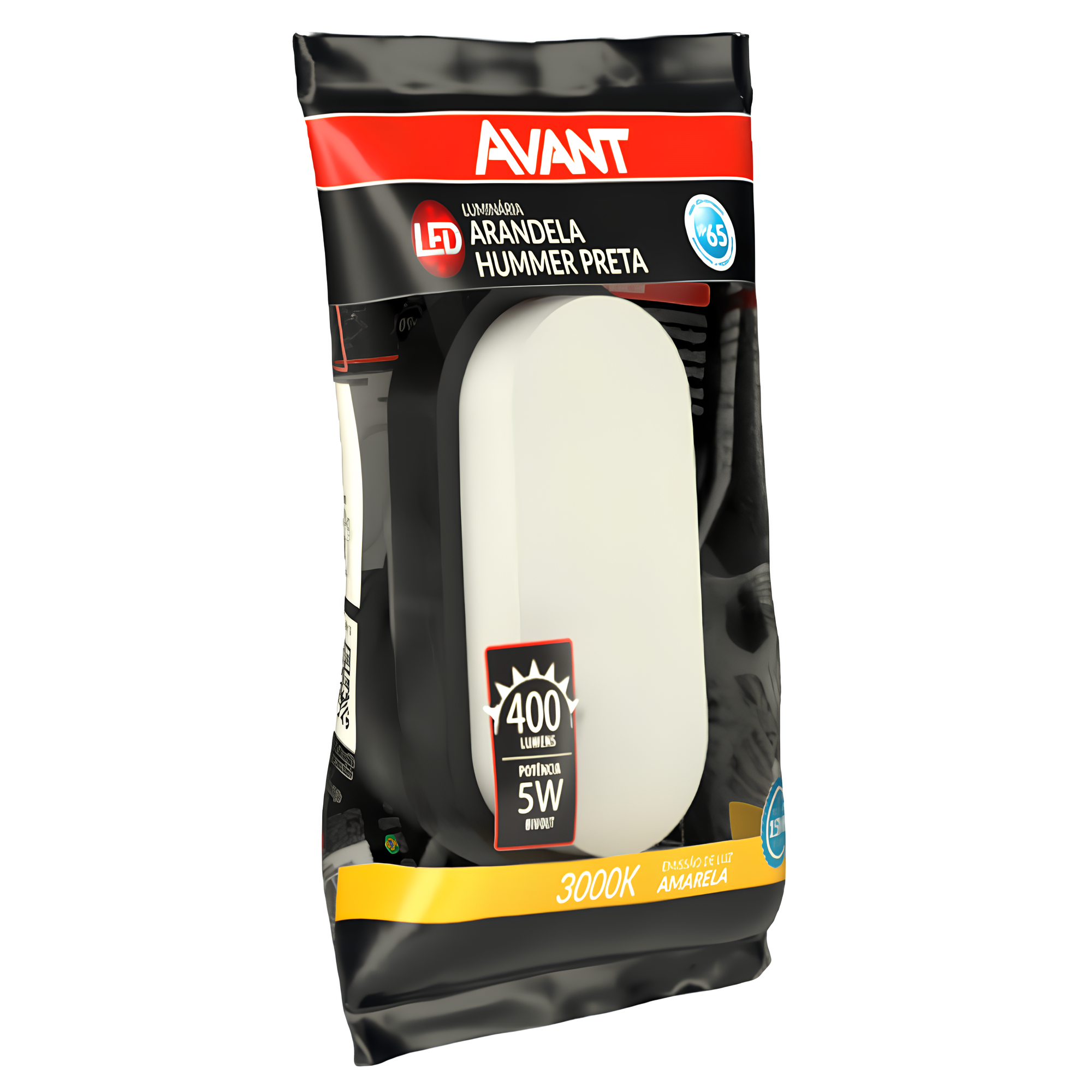 Luminaria Led Arandela Sobrepor 5W 400Lm Hummer Evo Preto Avant
