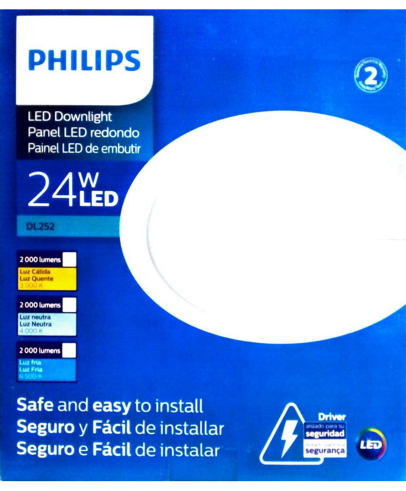 Luminaria Led Redonda embutir Dl252 29,5Cm 2000Lm Philips