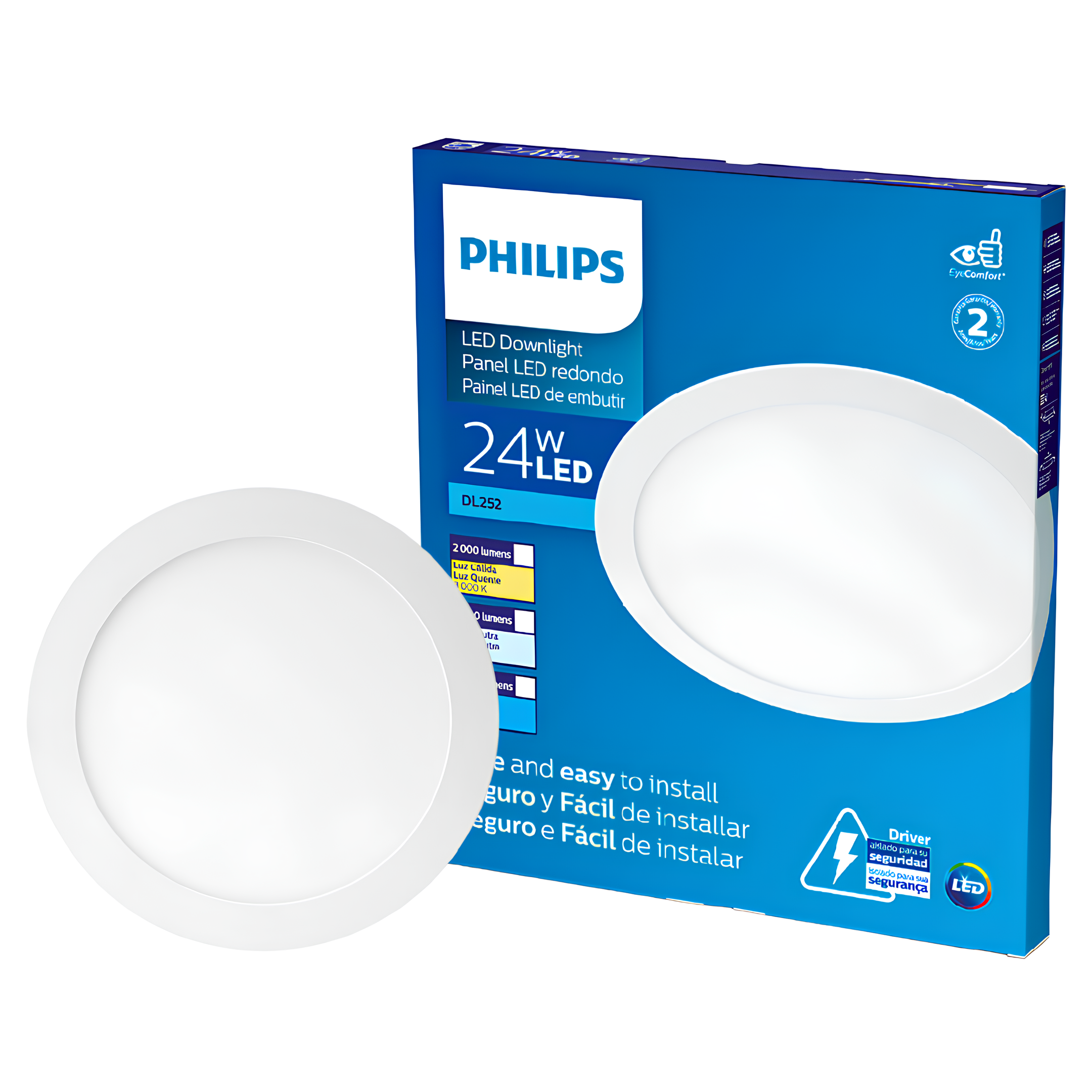 Luminaria Led Redonda Embutir DL252 29,5Cm 24W 2000Lm 110° Ip20 Luminaria Led Redonda Embutir DL252 29,5Cm 24W 2000Lm 110° Ip20