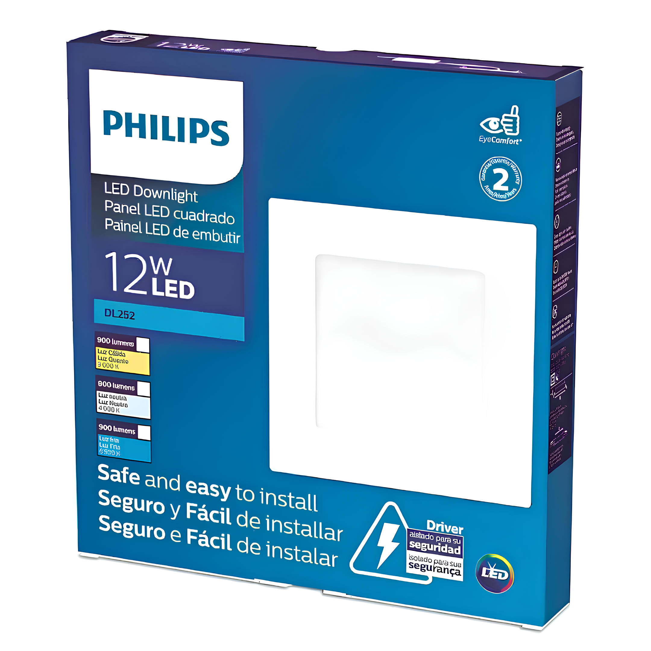 Luminaria Led Quadrada Embutir DL252 16,7Cm 12W 900Lm 110° Ip20 Luminaria Led Quadrada Embutir DL252 16,7Cm 12W 900Lm 110° Ip20