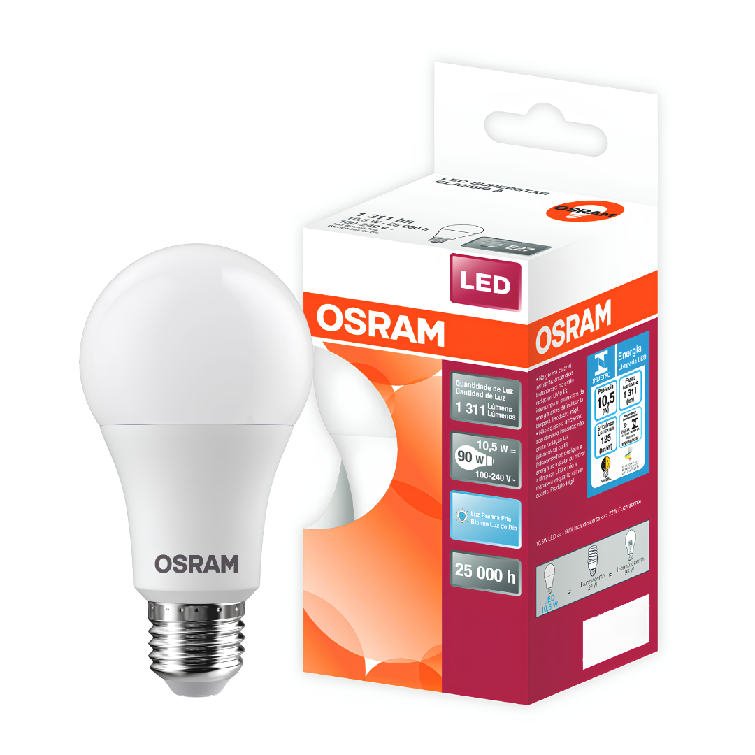 Lampada Led Bulbo 10,5W 1311Lm 180° Bivolt E27 Osram