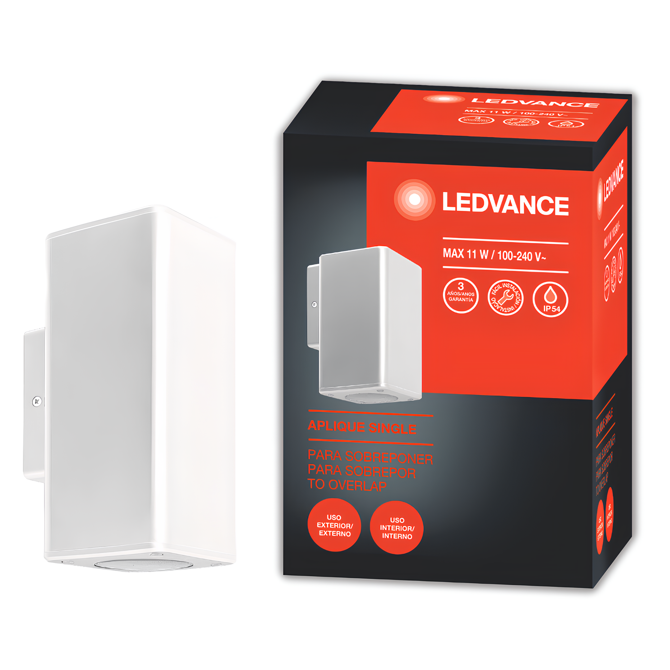 Luminaria Led Arandela Aplique Dual 2X11w Ip54 Gu10 Ledvance